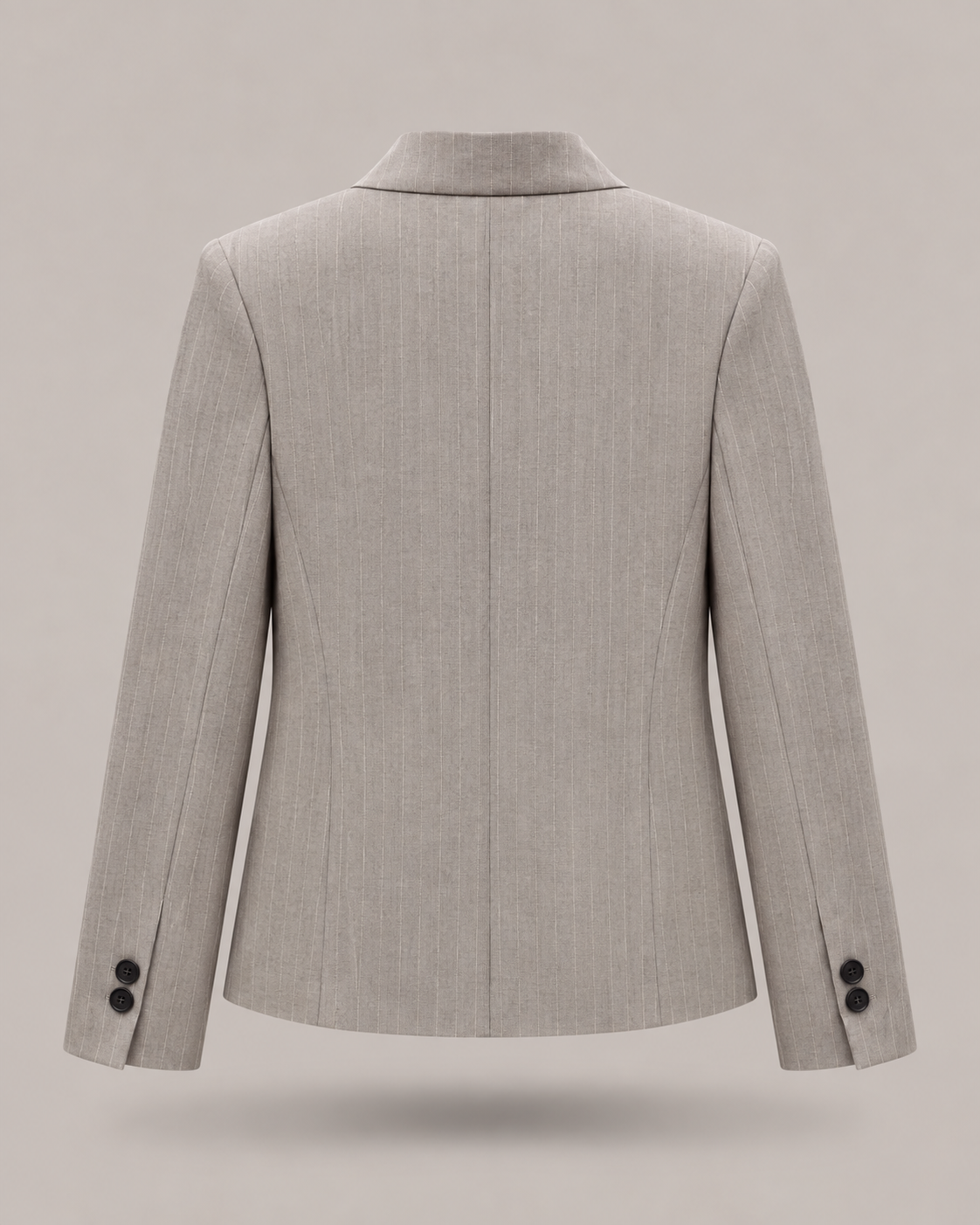 HAVEONE - blazer gessato grigio taglio asimmetrico