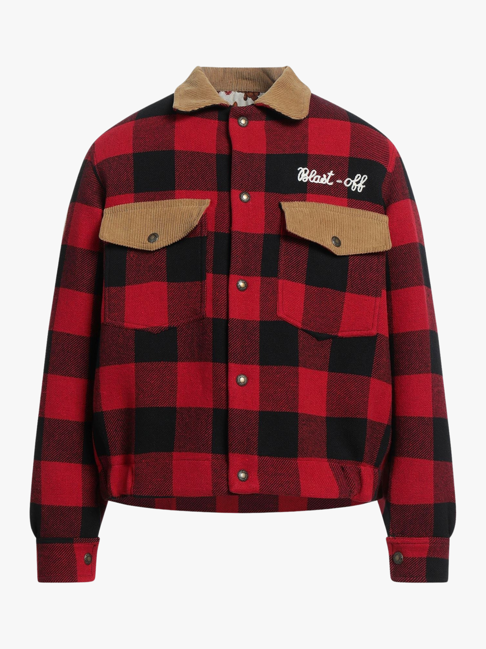BOMBER AVIATOR A QUADRI ROSSO