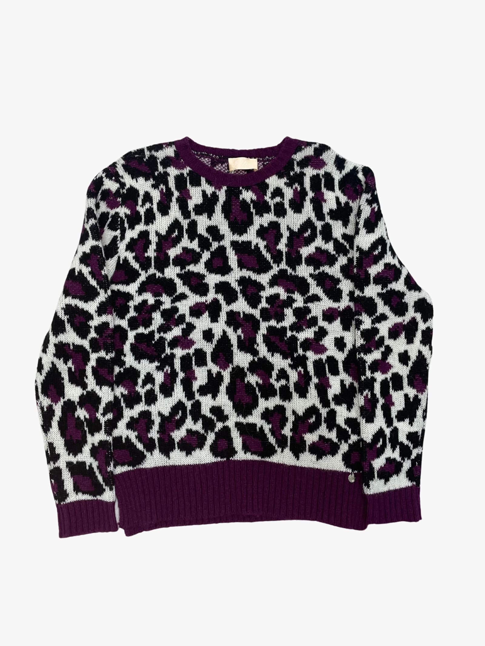 MAGLIONE GIROCOLLO MACULATO/VIOLA
