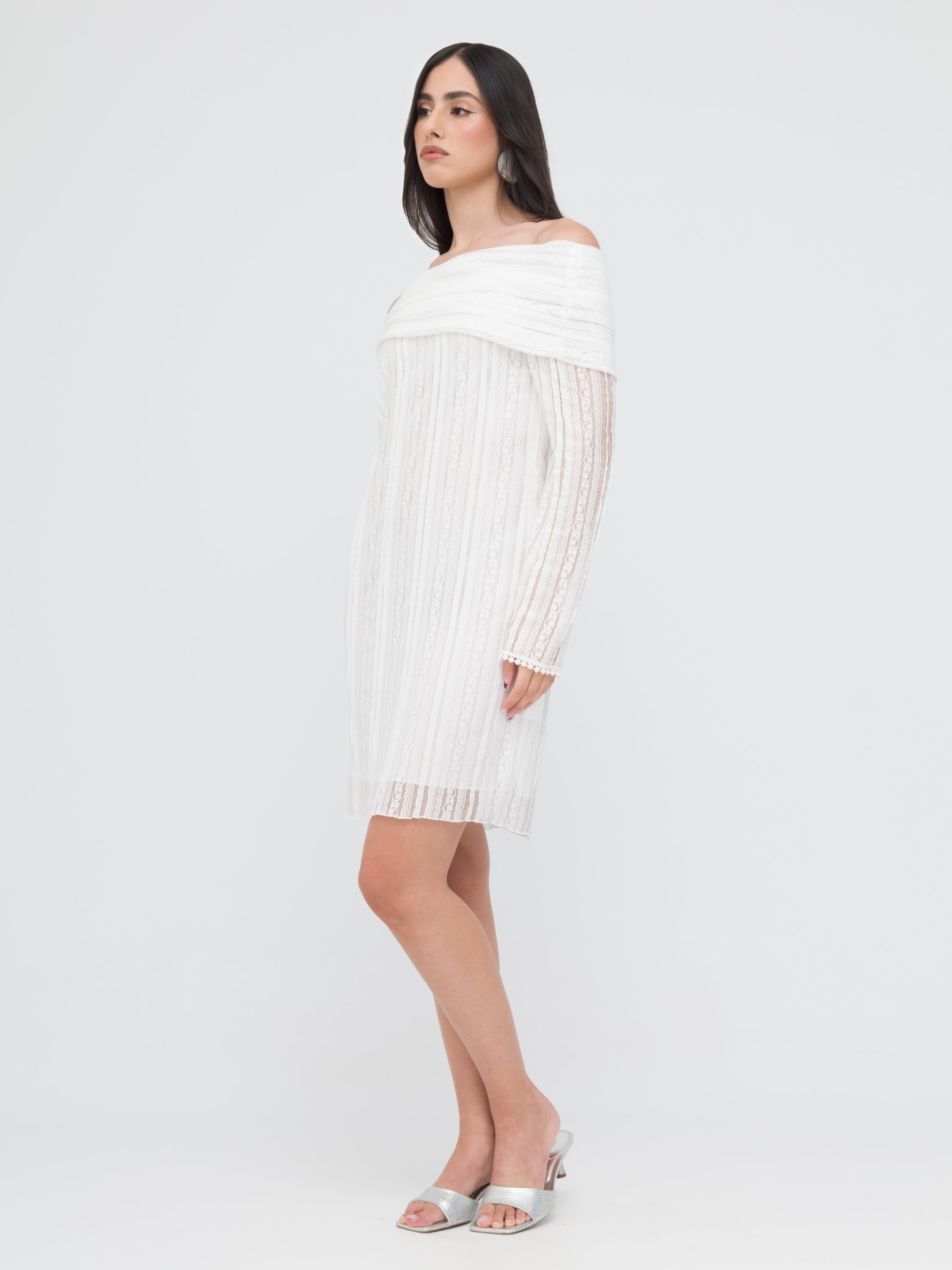 TENSIONE IN - mini dress White in pizzo