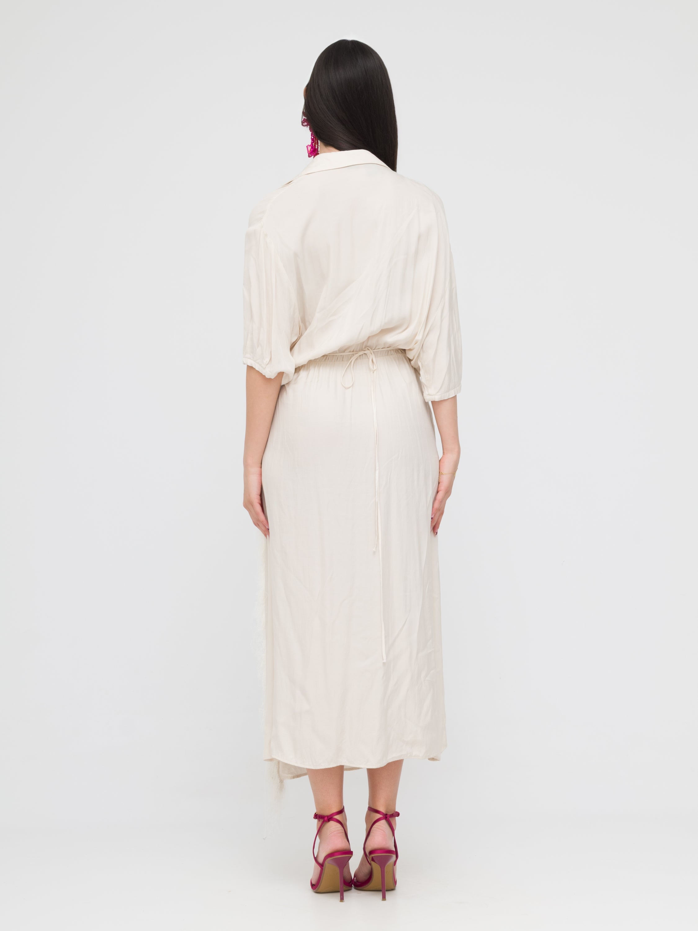 PINKO - maxi dress chiusura kimono