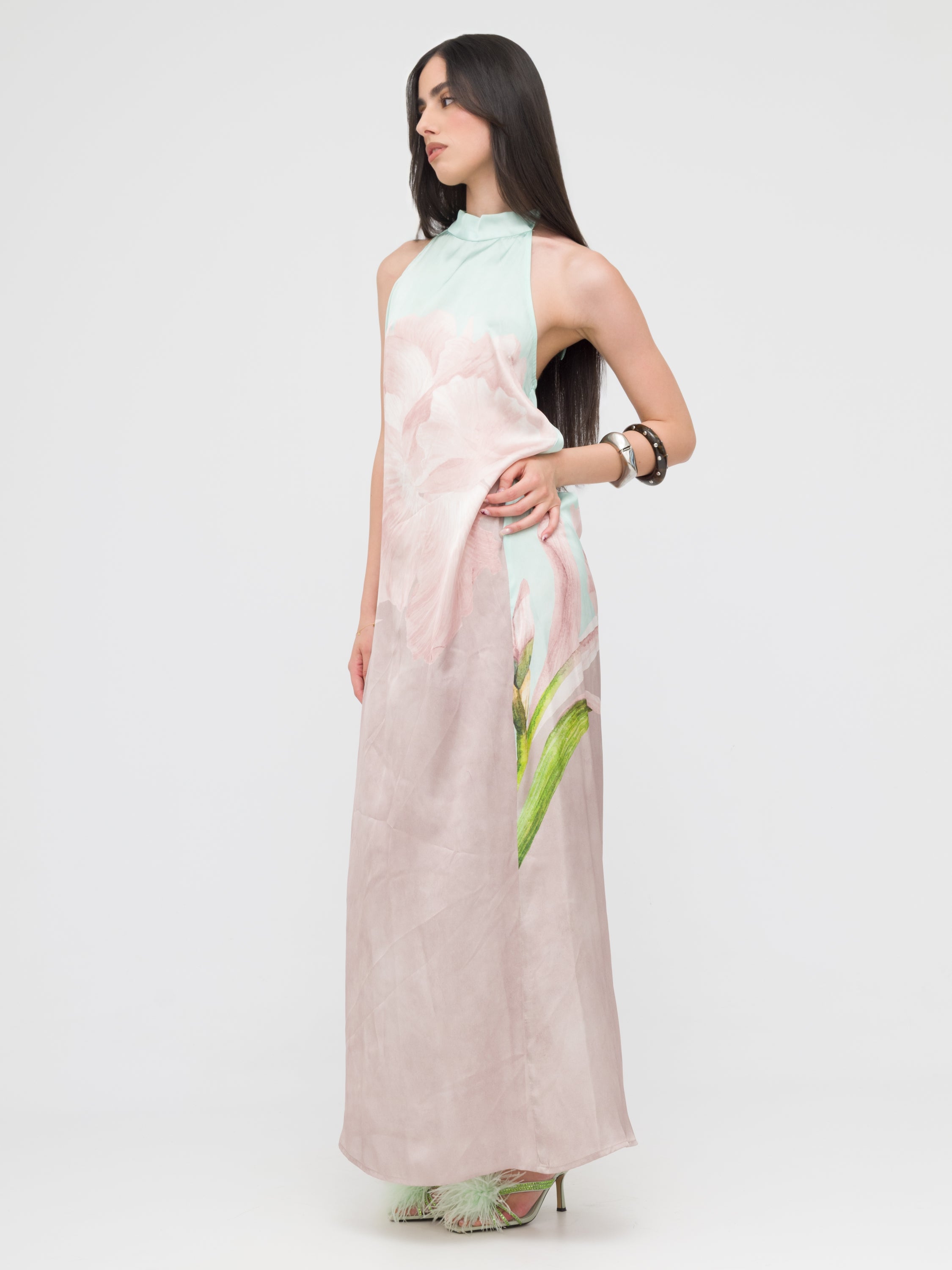 CELYE - maxi dress fantasia schiena scoperta