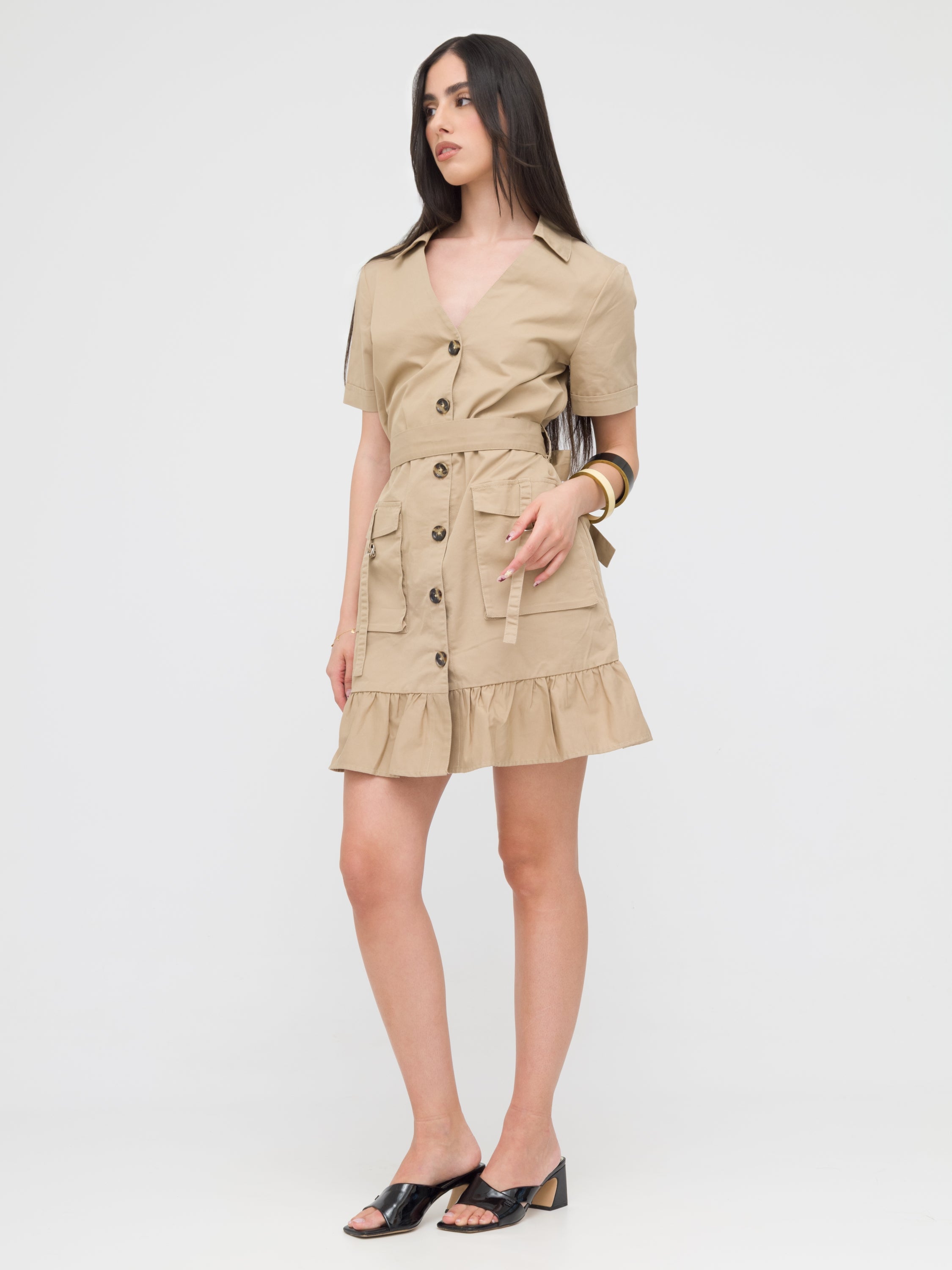 INFLUENCER - mini dress safari beige
