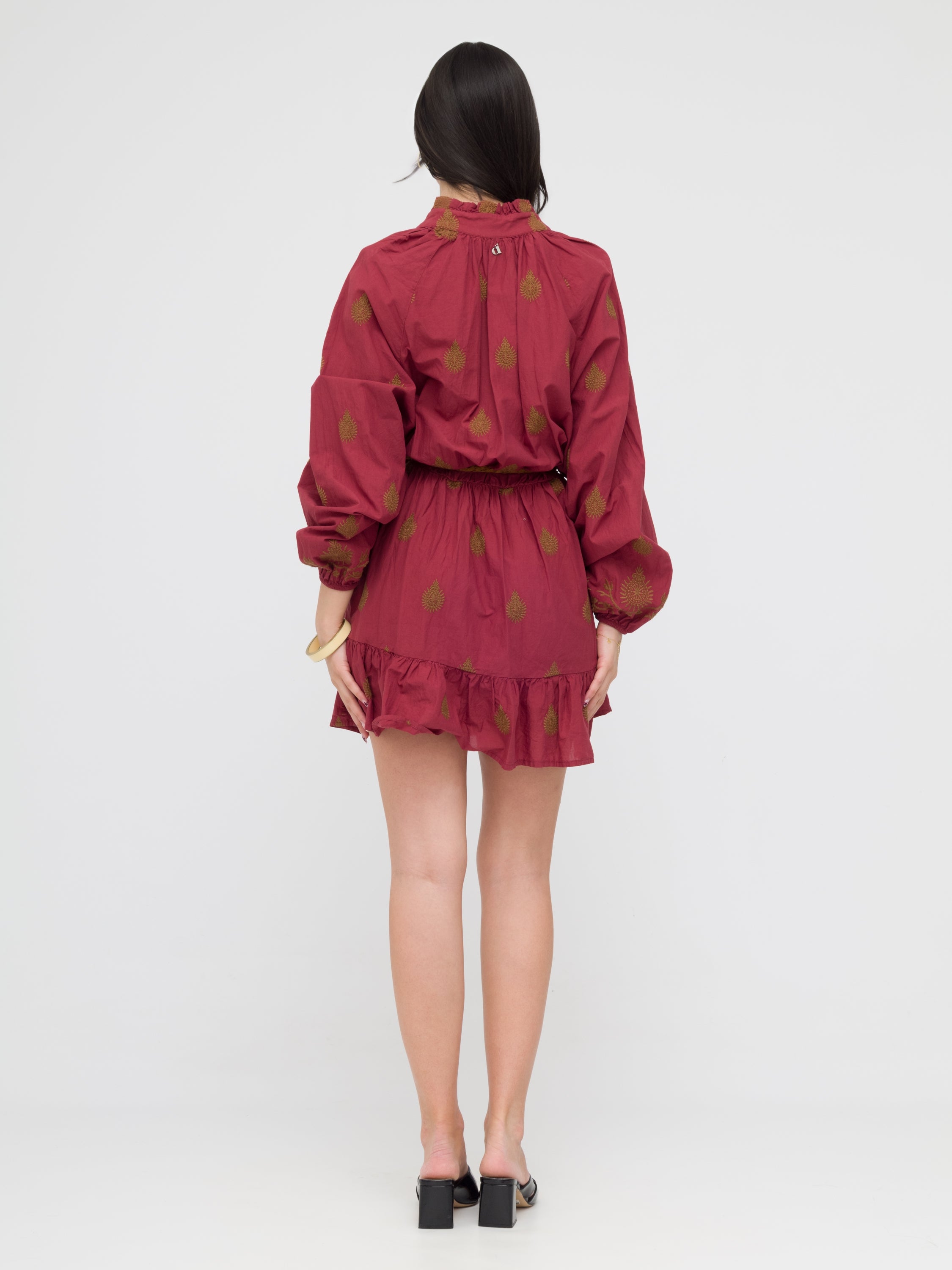 DIXIE- mini dress con laccio regolabile bordeaux