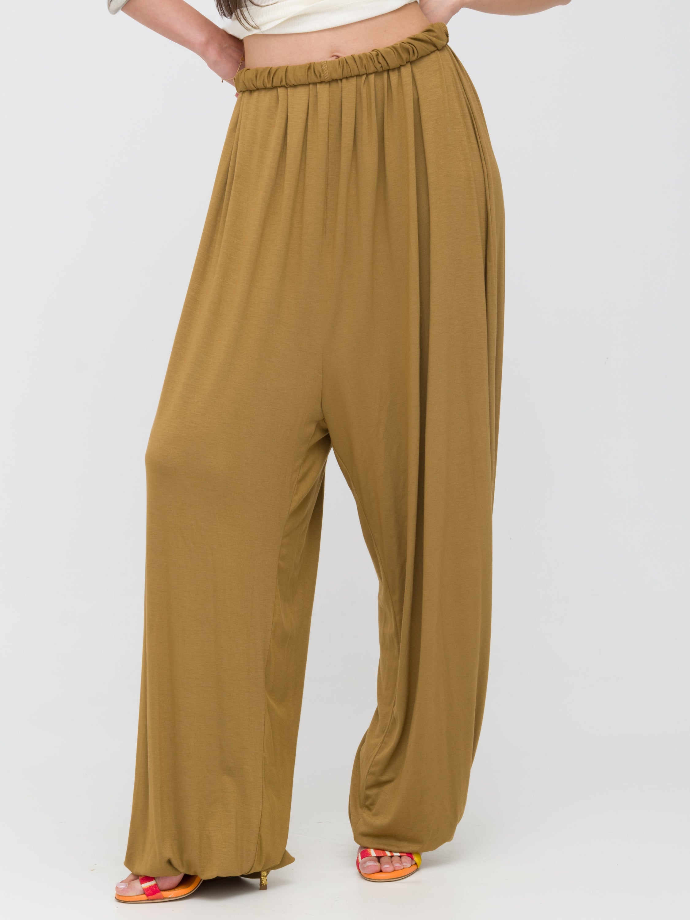 DIXIE- pantalone ampio giallo ocra