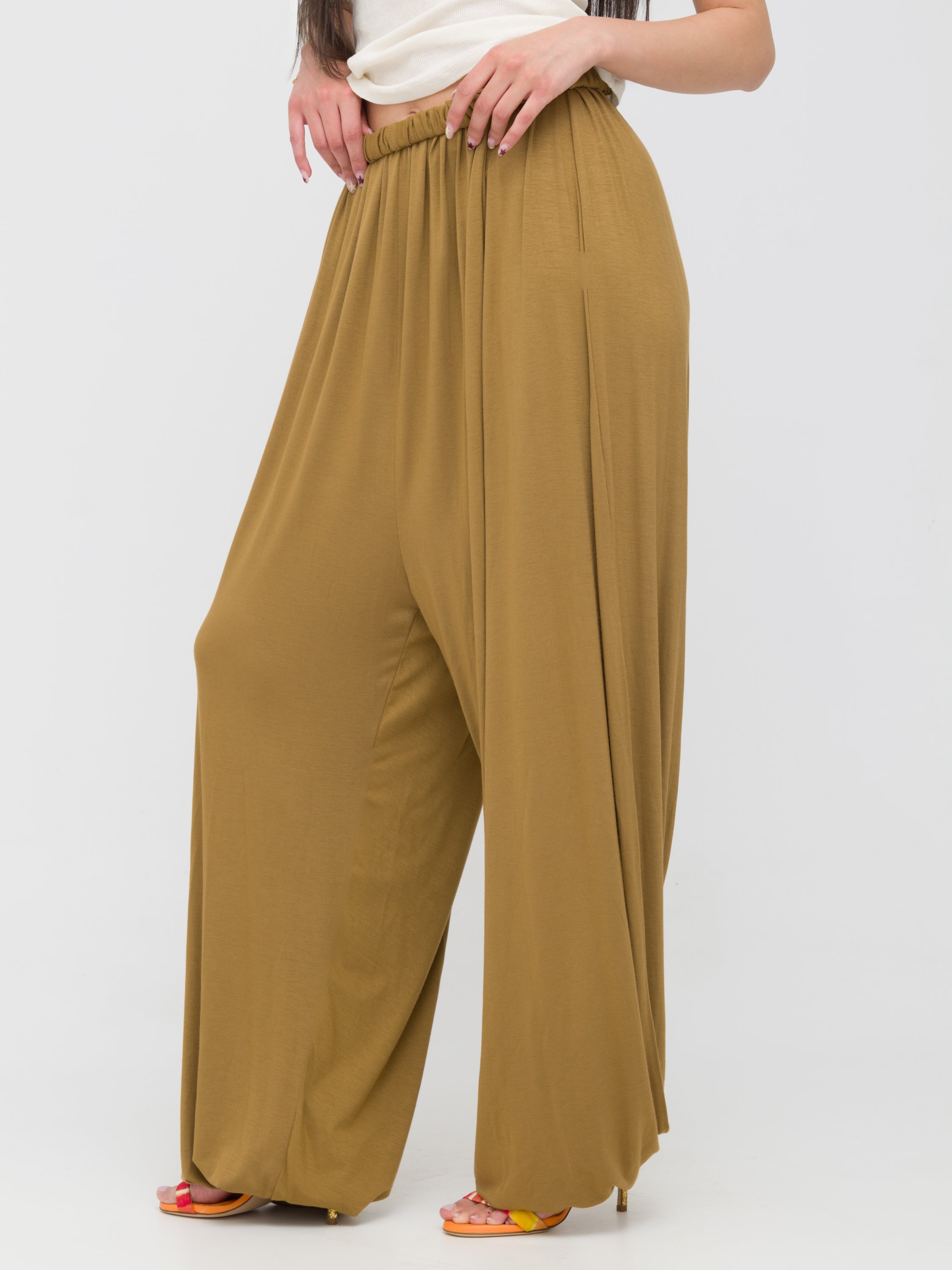 DIXIE- pantalone ampio giallo ocra