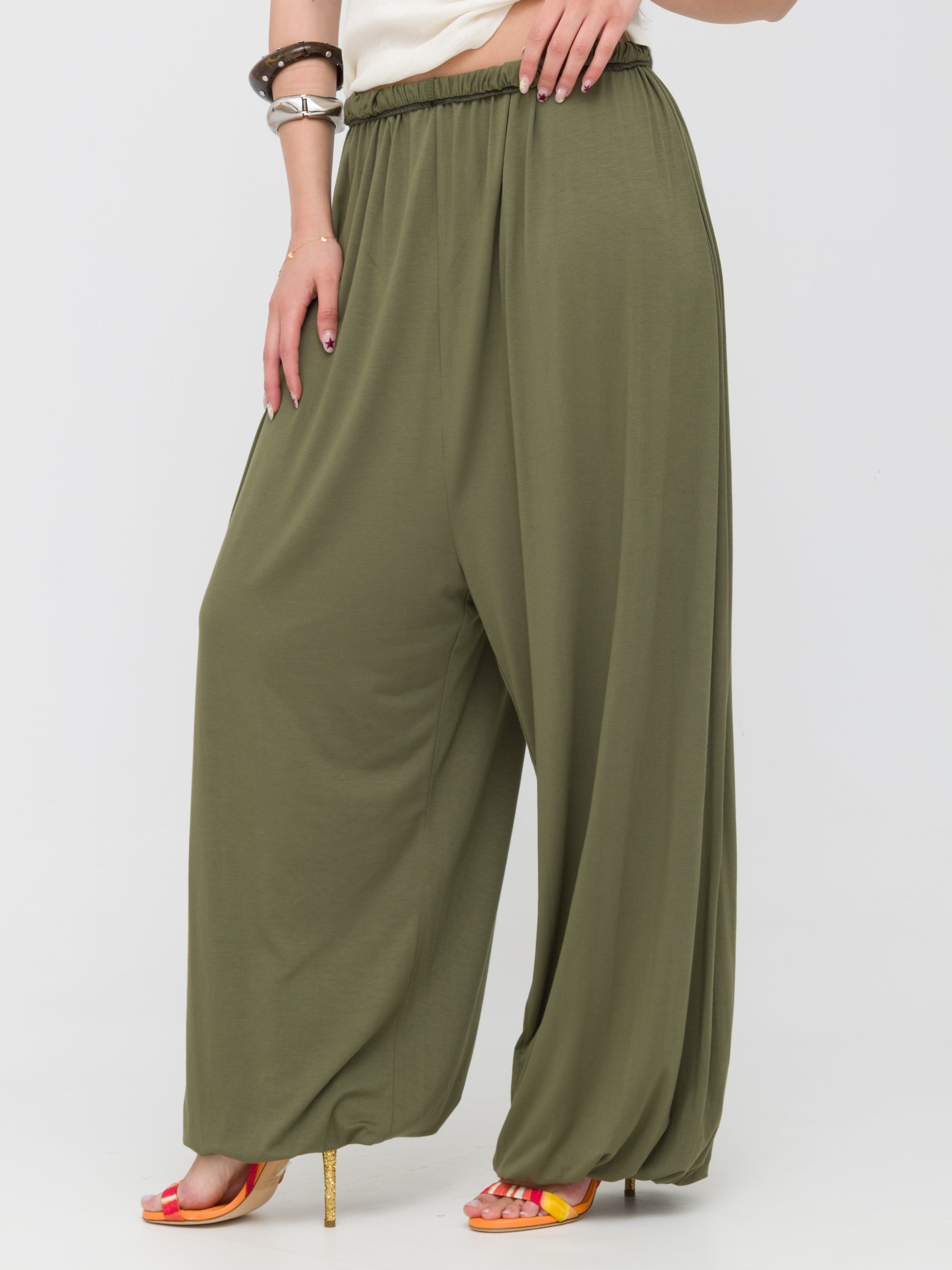 DIXIE- pantaloni ampi kaki