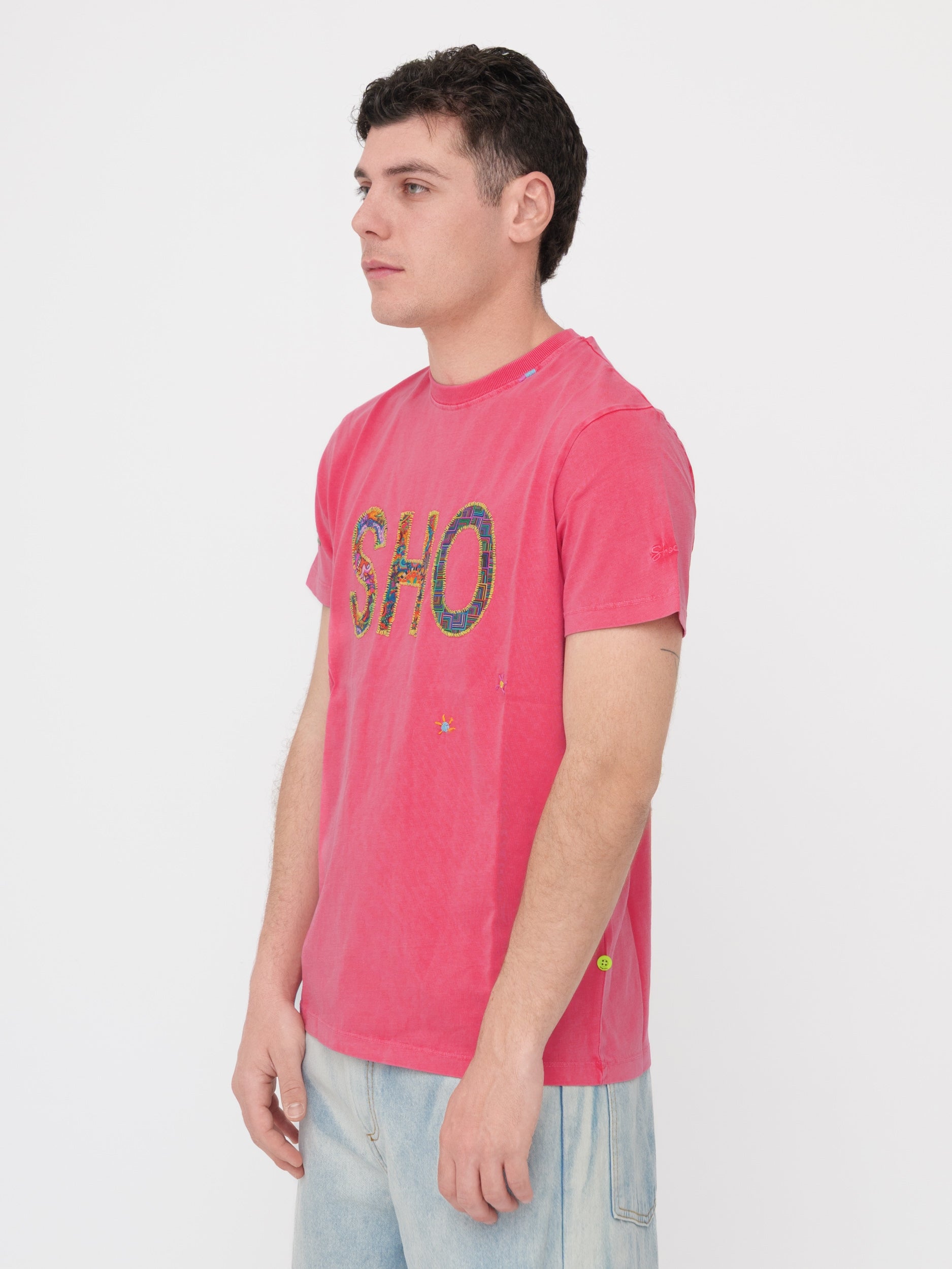 SHOCKLY - t-shirt fucsia con stampa