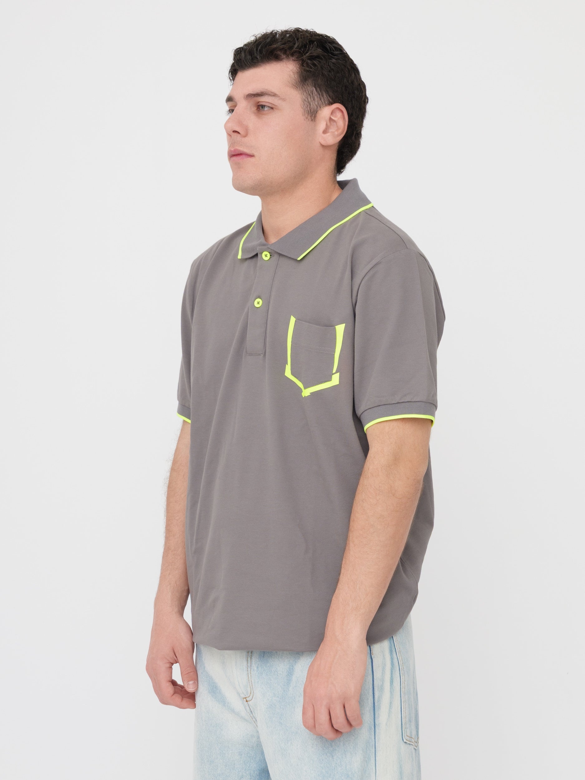 SHOCKLY - T- shirt polo grigia
