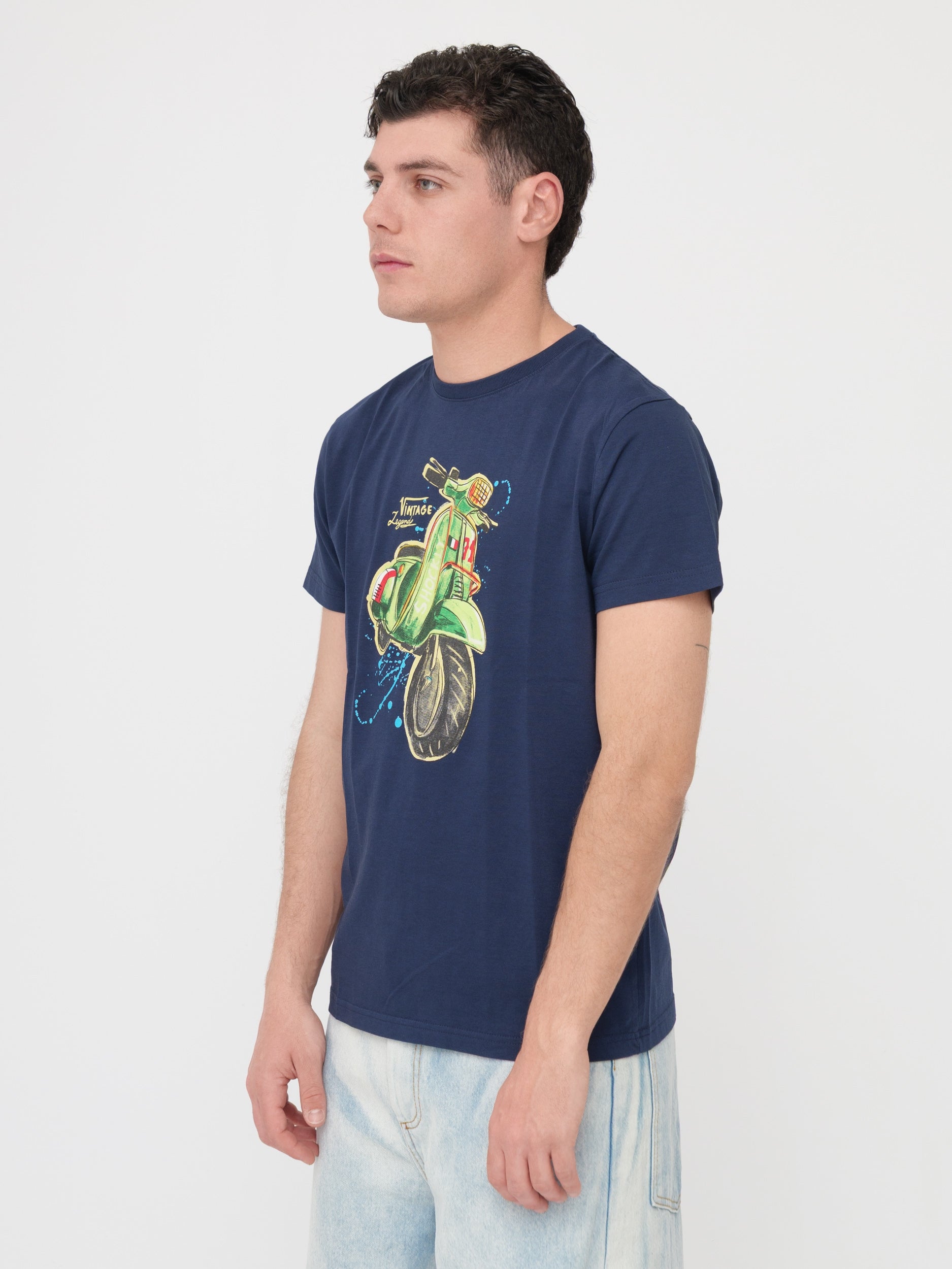 SHOCKLY - T- shirt blu con stampa
