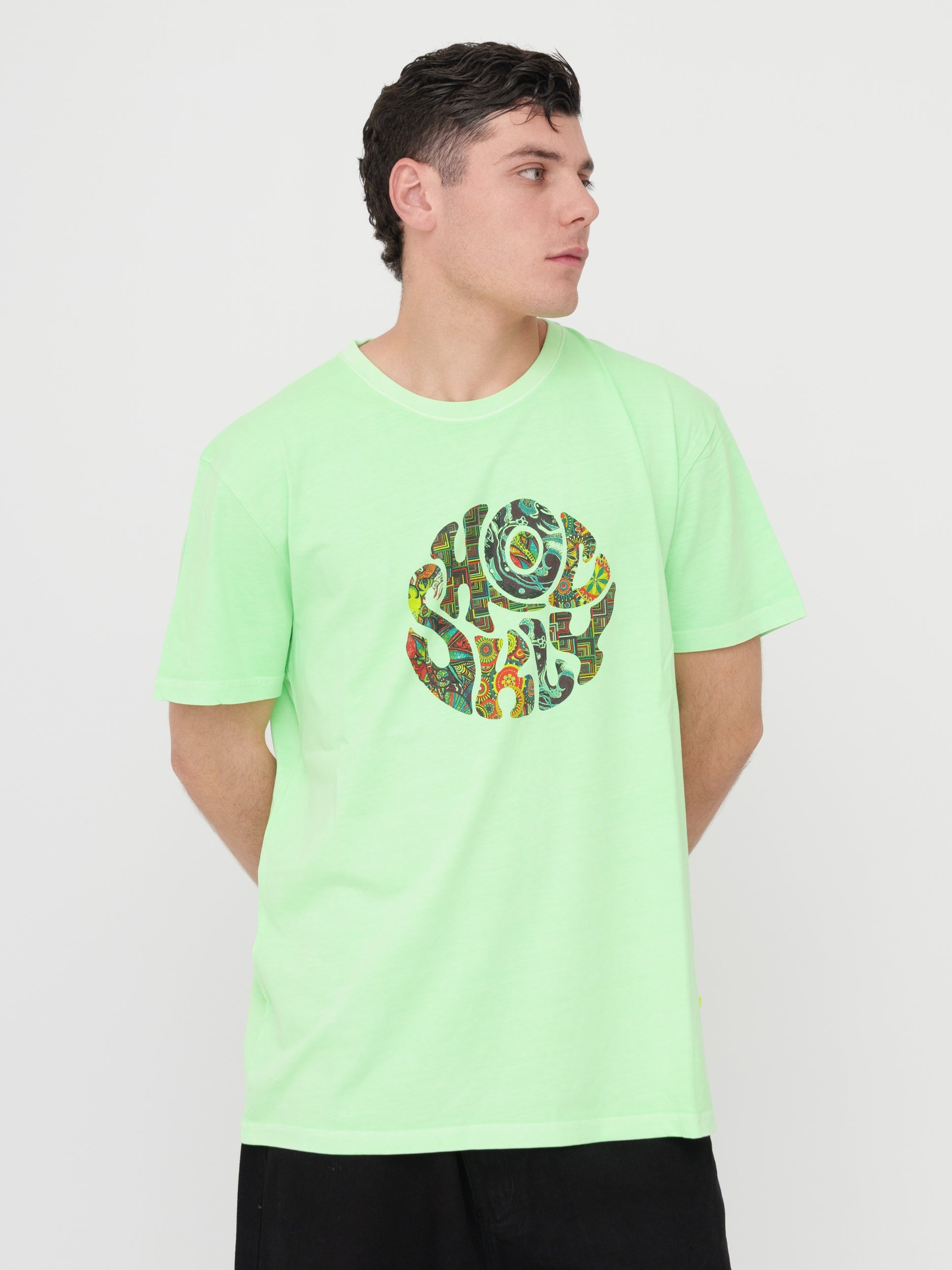 SHOCKLY - T- shirt verde lime con stampa
