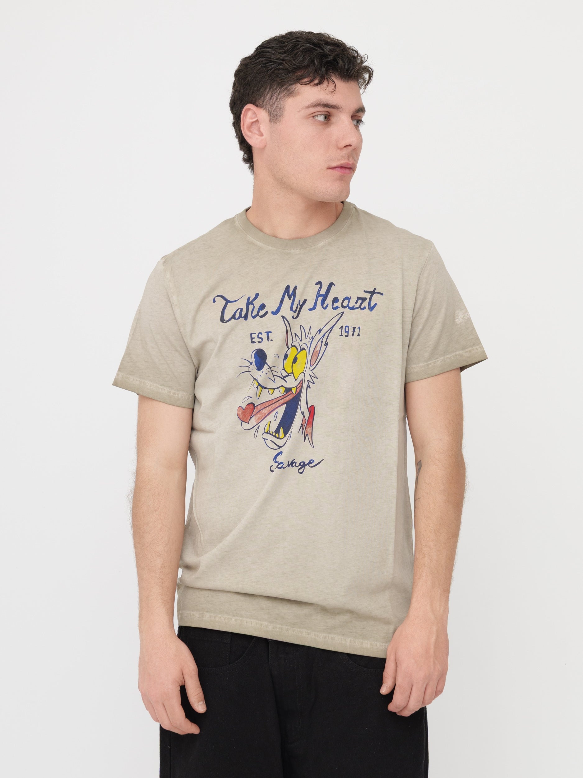 SHOCKLY - T- shirt grigia con stampa