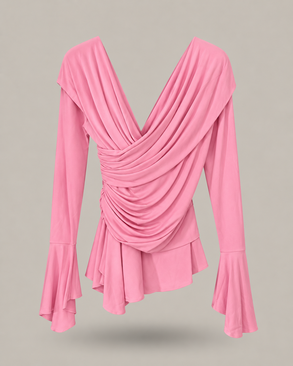 BLUMARINE - top rosa drappeggiato