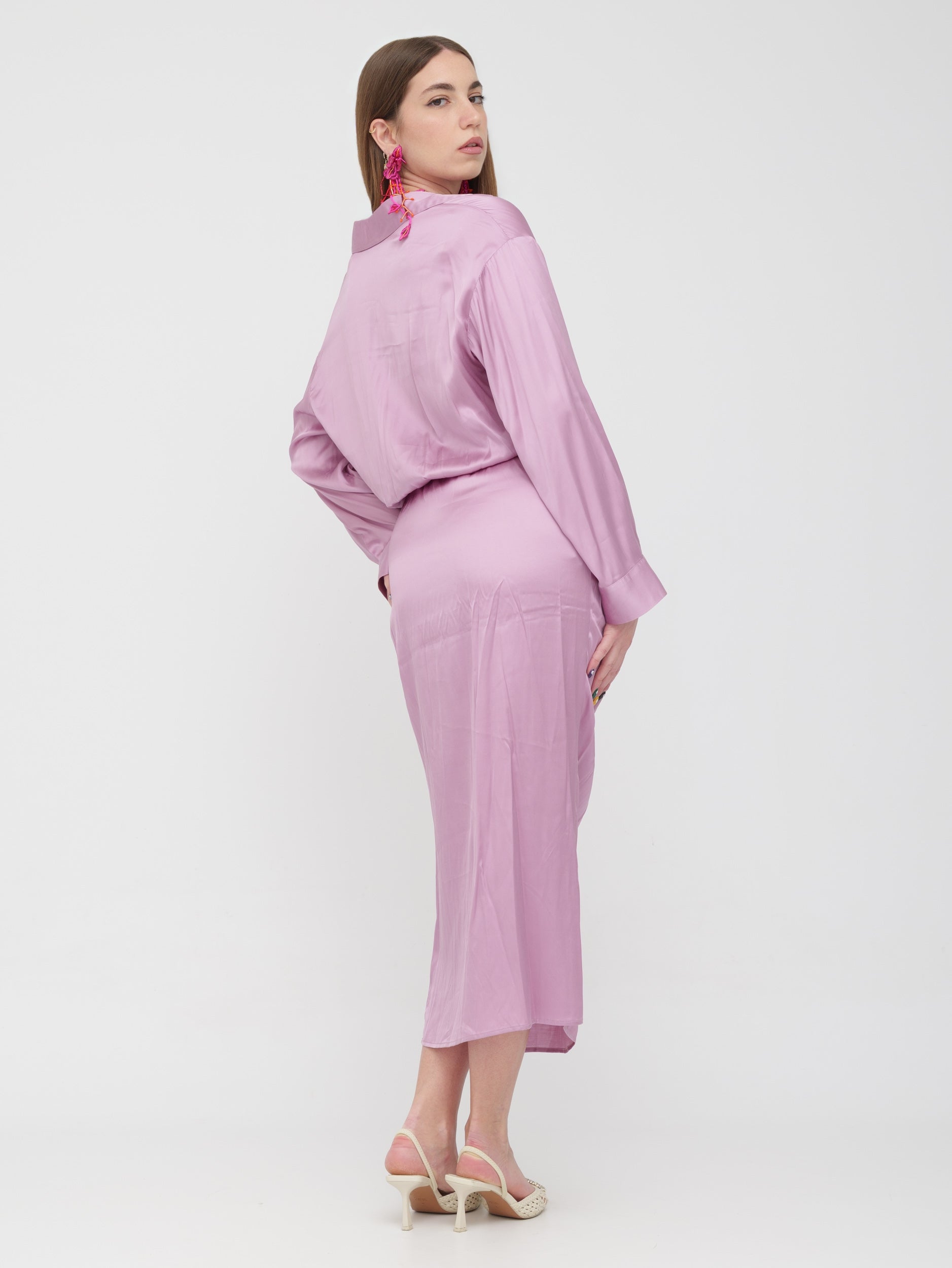 PINKO - abito midi satinato
