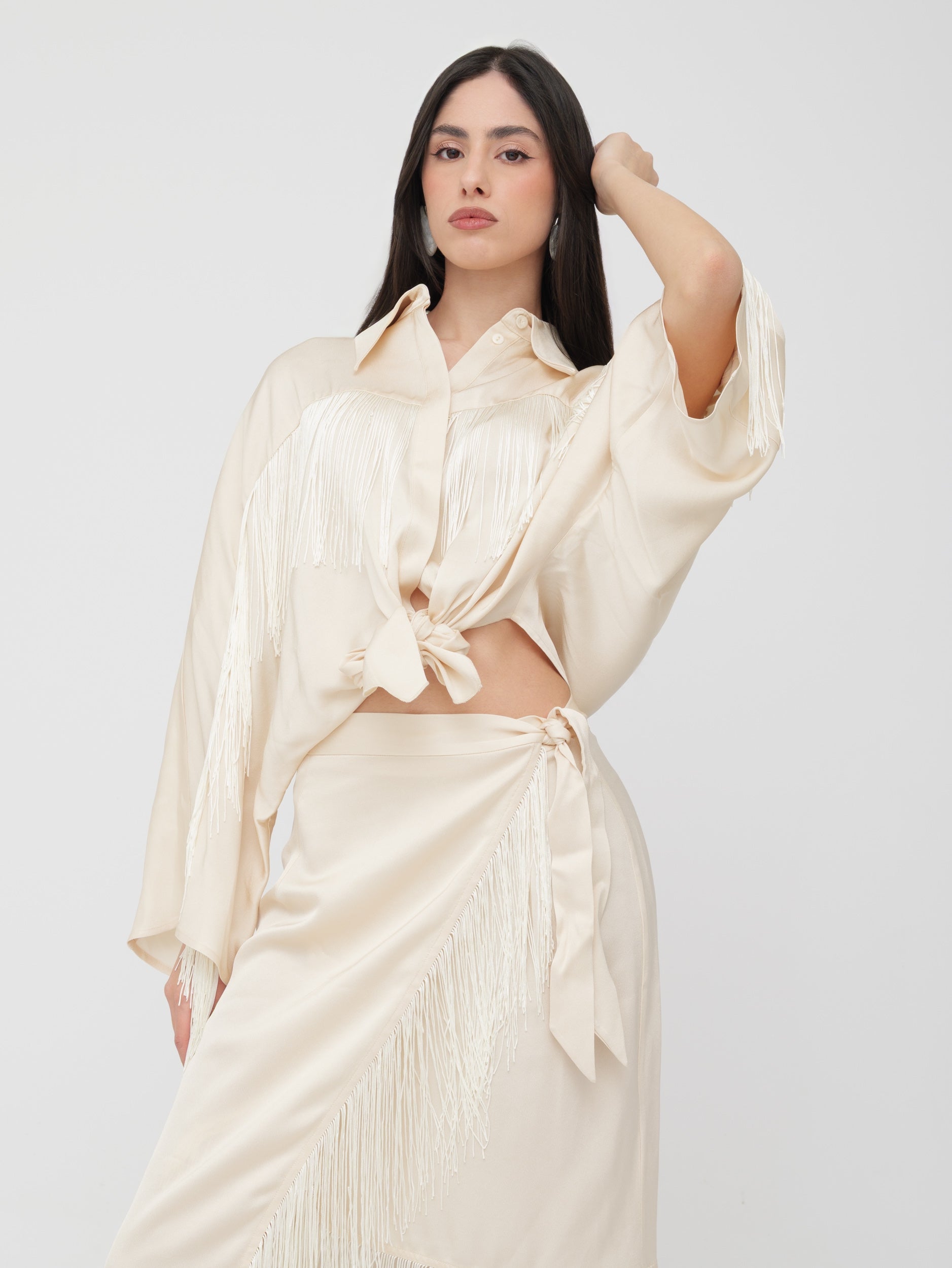 EMMA & GAIA - camicia cropped burro