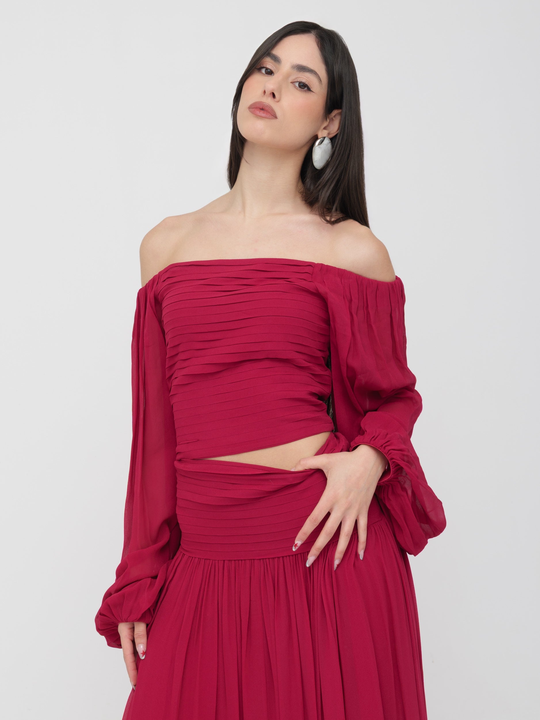 EMMA & GAIA - top scollo a barca amarena