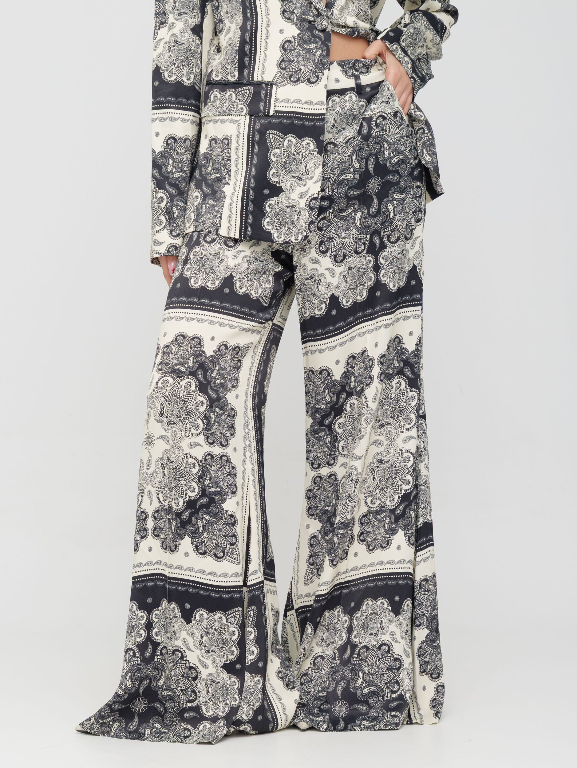 EMMA & GAIA - pantalone wide leg stampa foulard