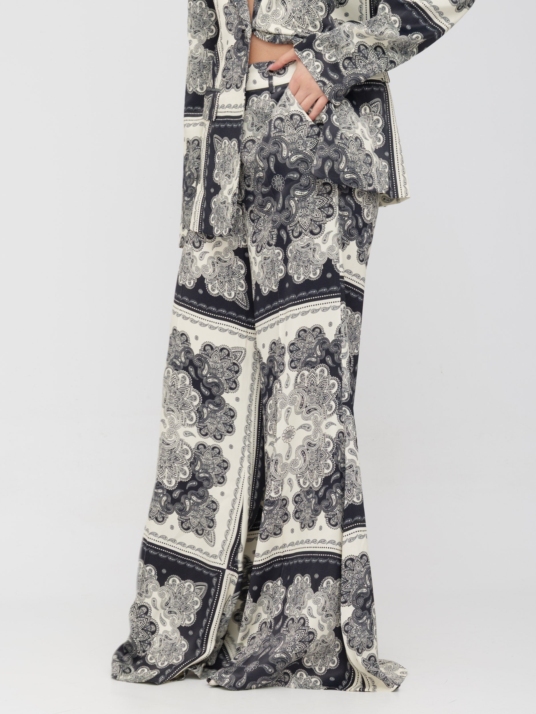 EMMA & GAIA - pantalone wide leg stampa foulard