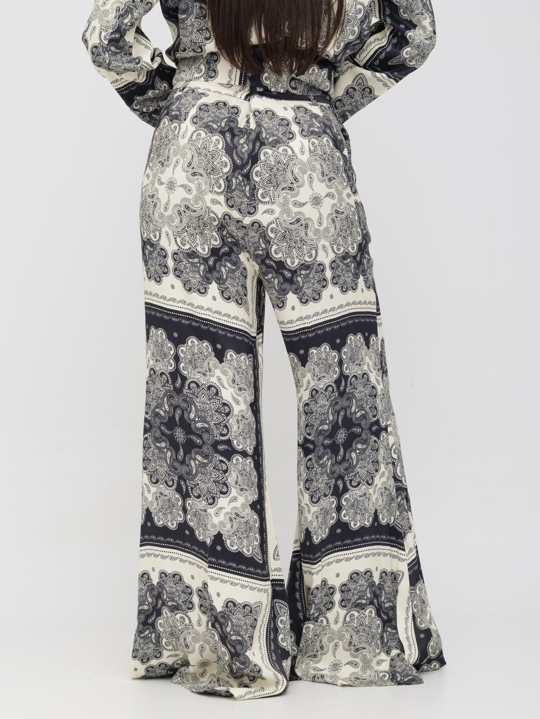 EMMA & GAIA - pantalone wide leg stampa foulard