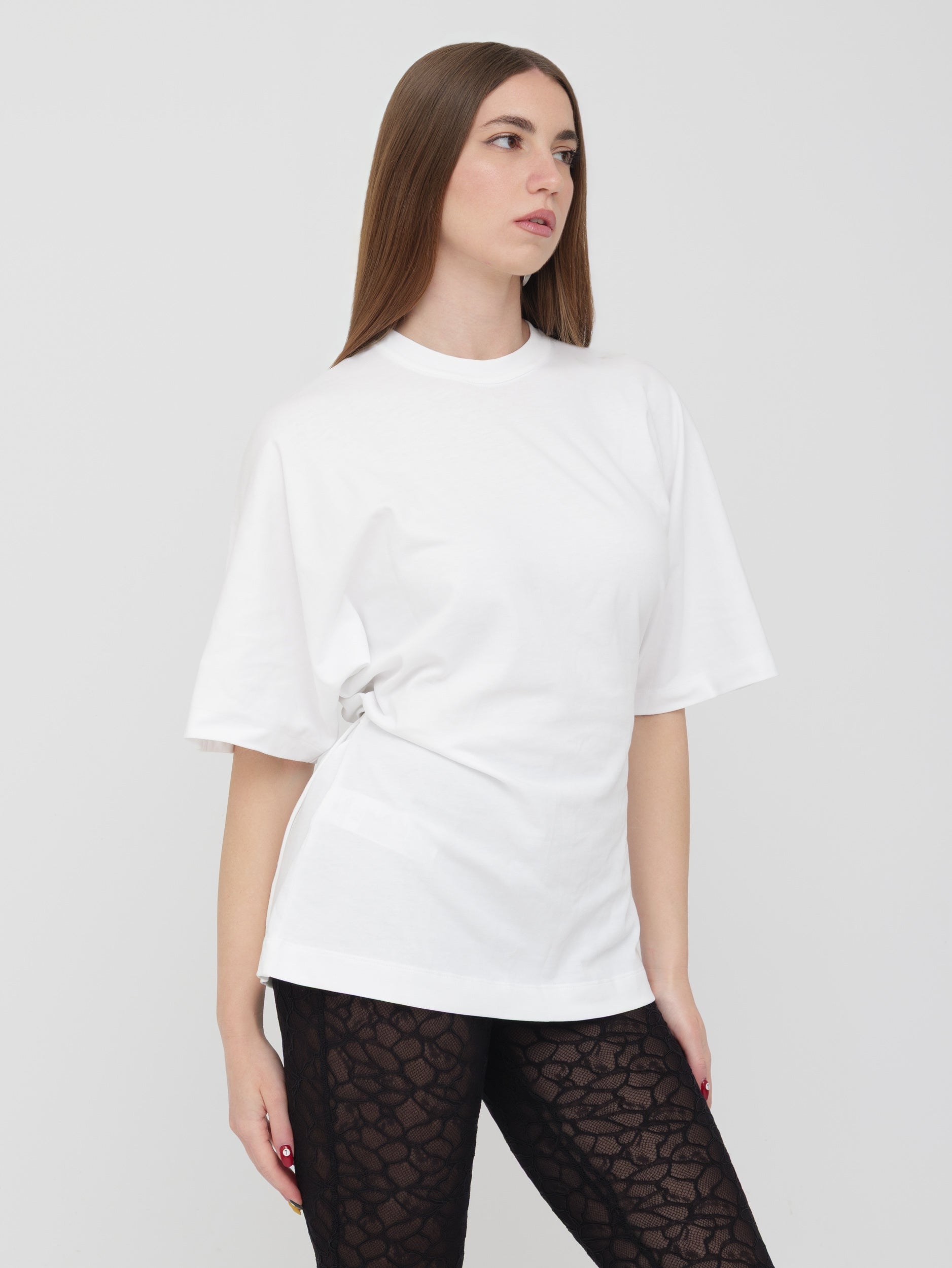 PINKO - t-shirt corsetto bianca