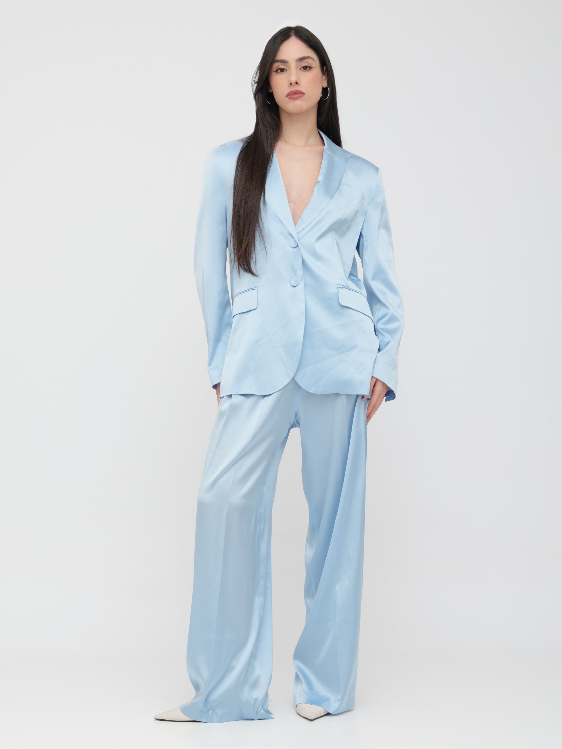 EMMA & GAIA — tailleur satinato azzurro