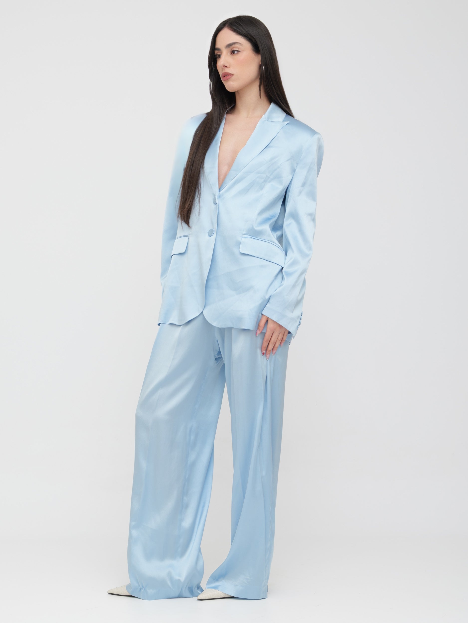 EMMA & GAIA — tailleur satinato azzurro