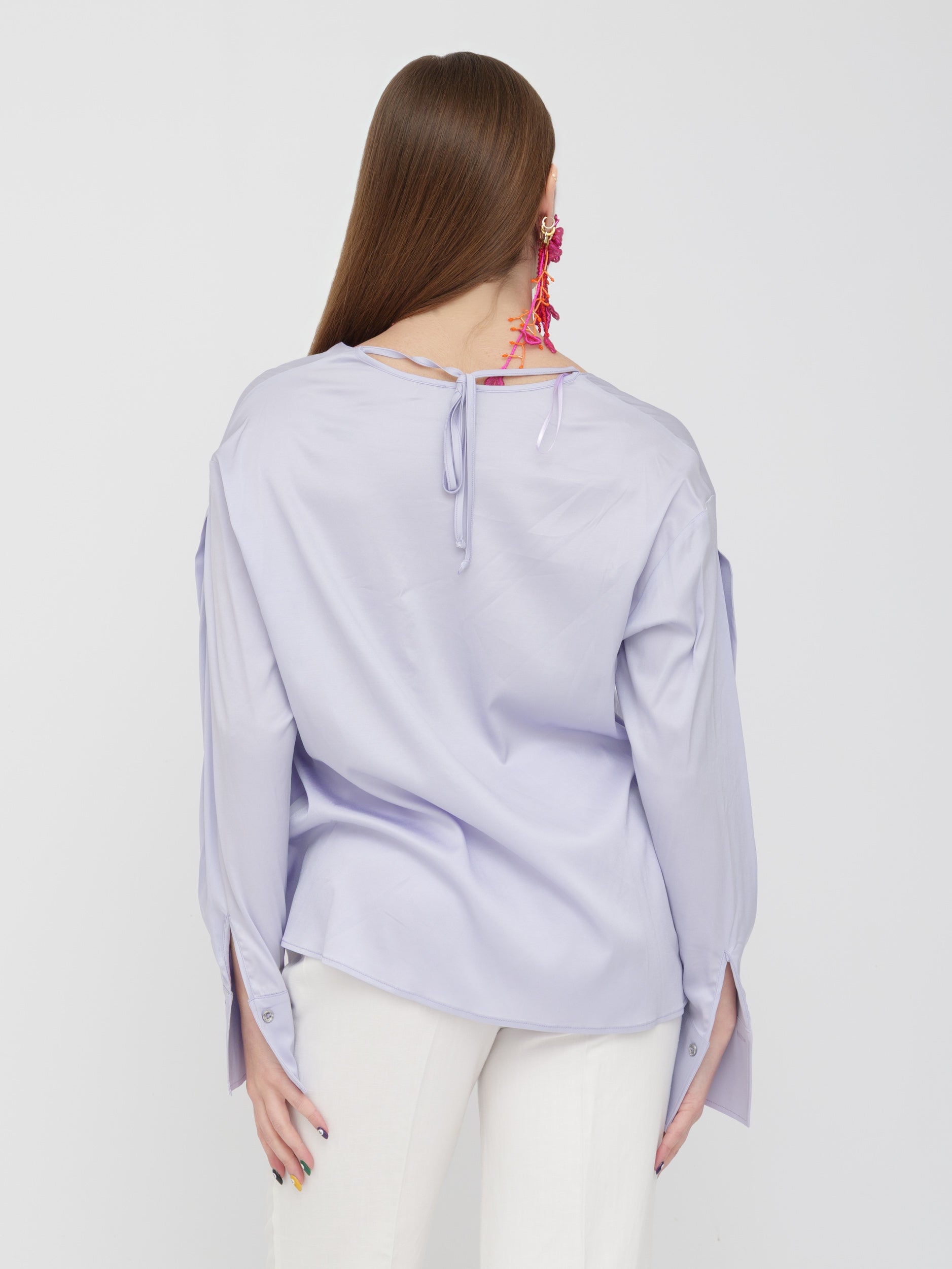 PINKO - blusa lilla dettaglio scollatura