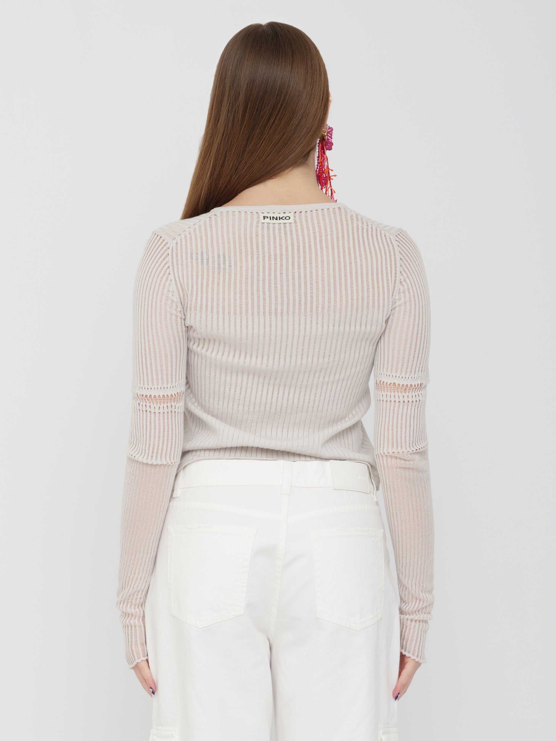 PINKO - top cardigan trasparente