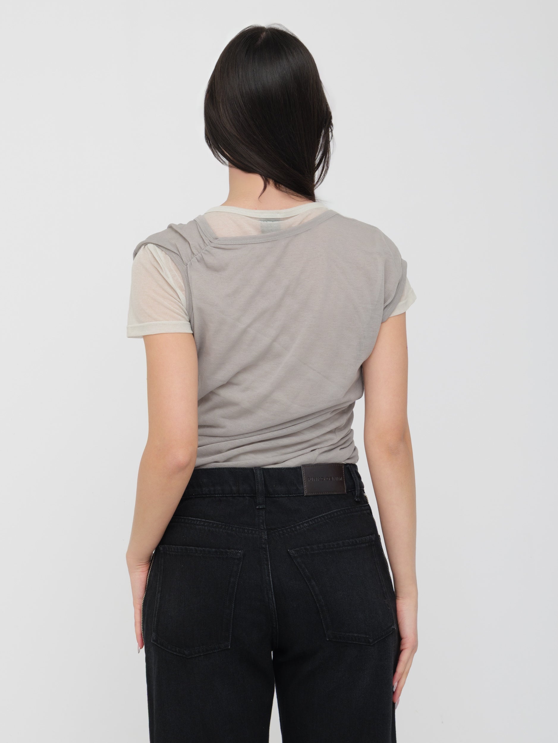 PINKO - t- shirt sovrapposta