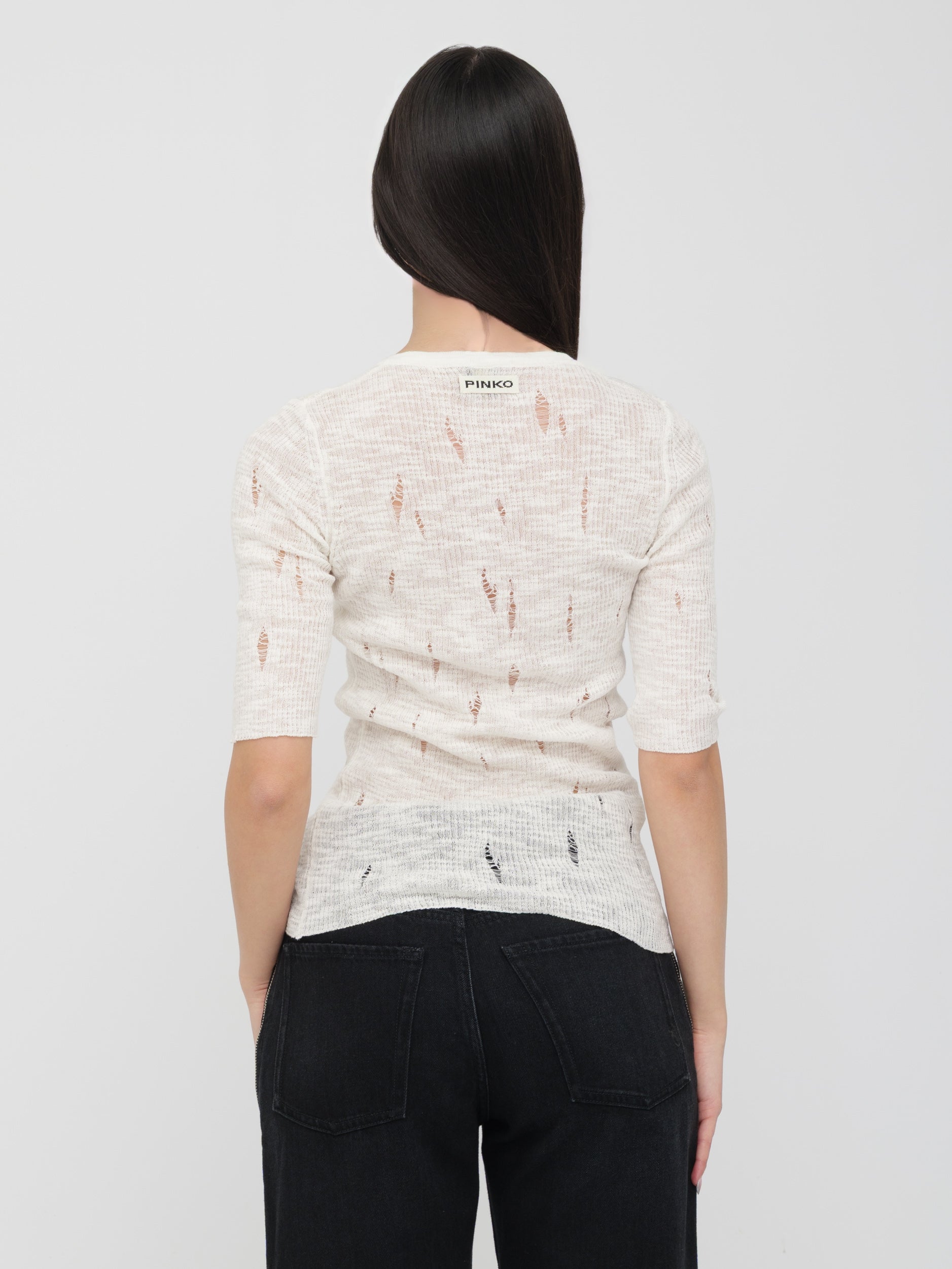 PINKO - pull serafino bianco