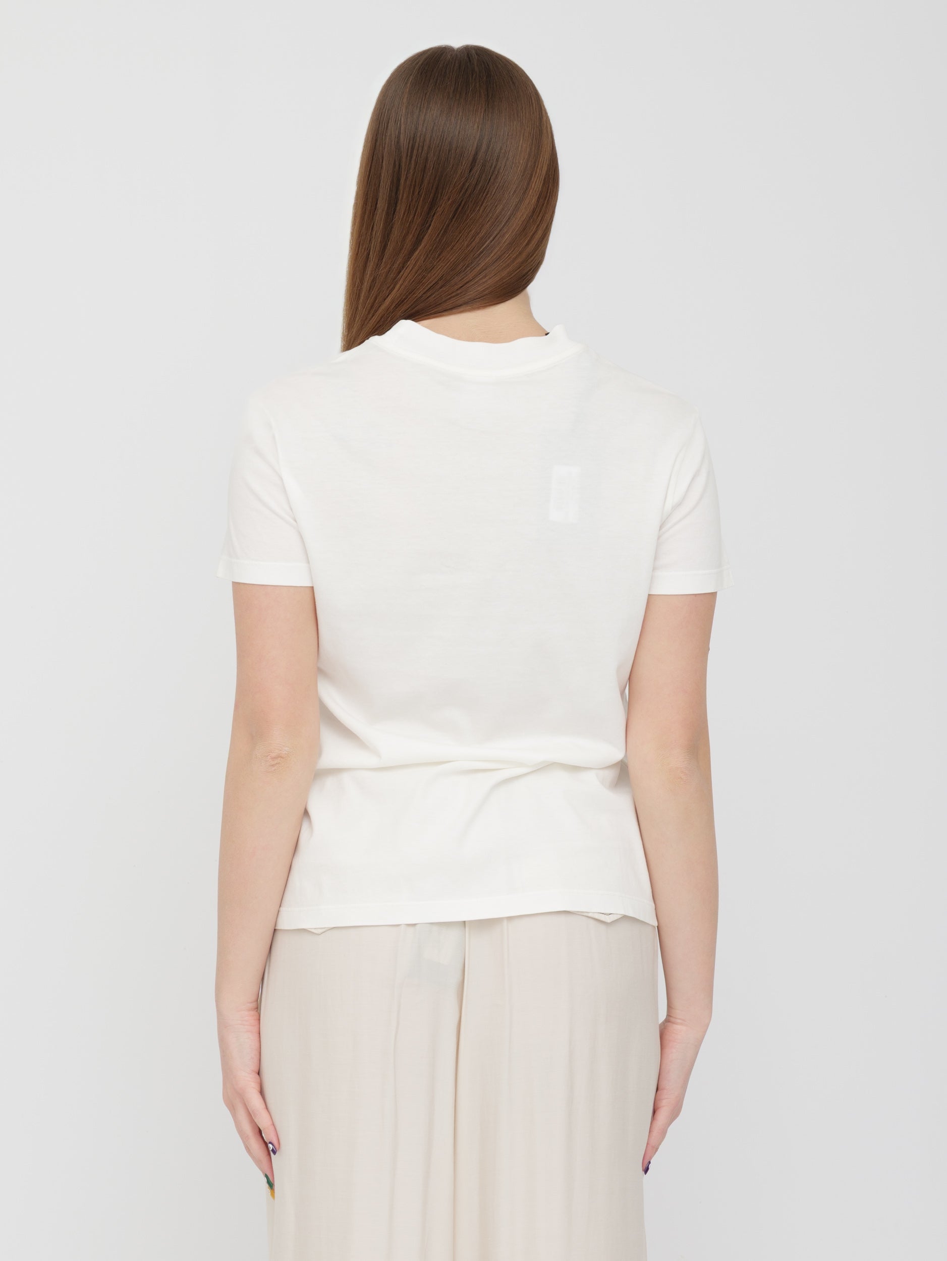 PINKO - t-shirt bianca con stampa logo