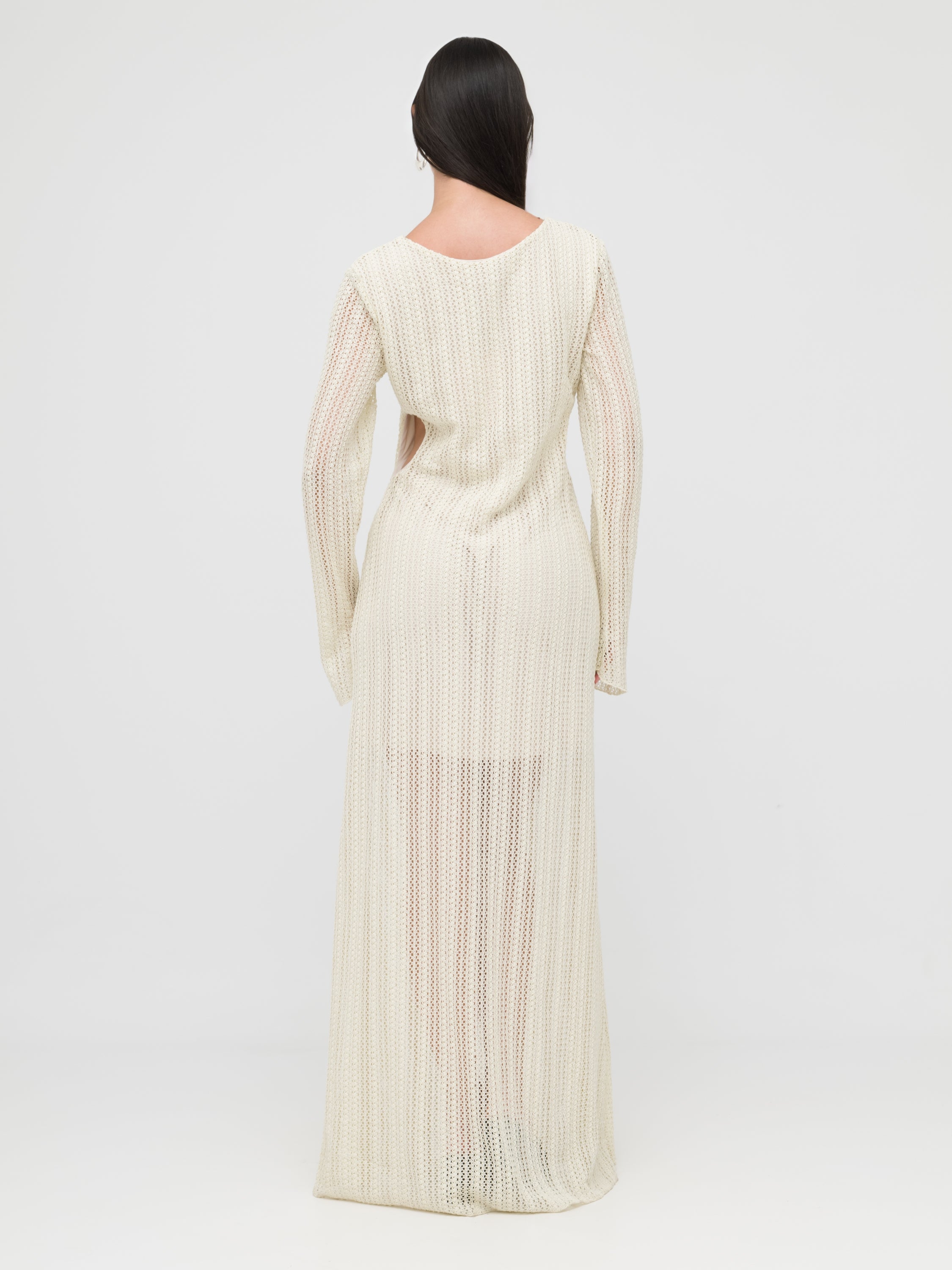 HAVEONE - maxi dress in pizzo White cream