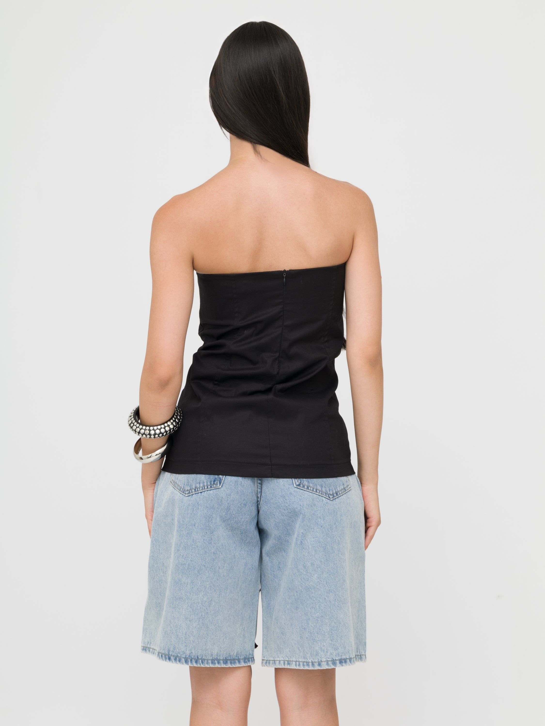 HAVEONE - corsetto nero con lacci regolabili