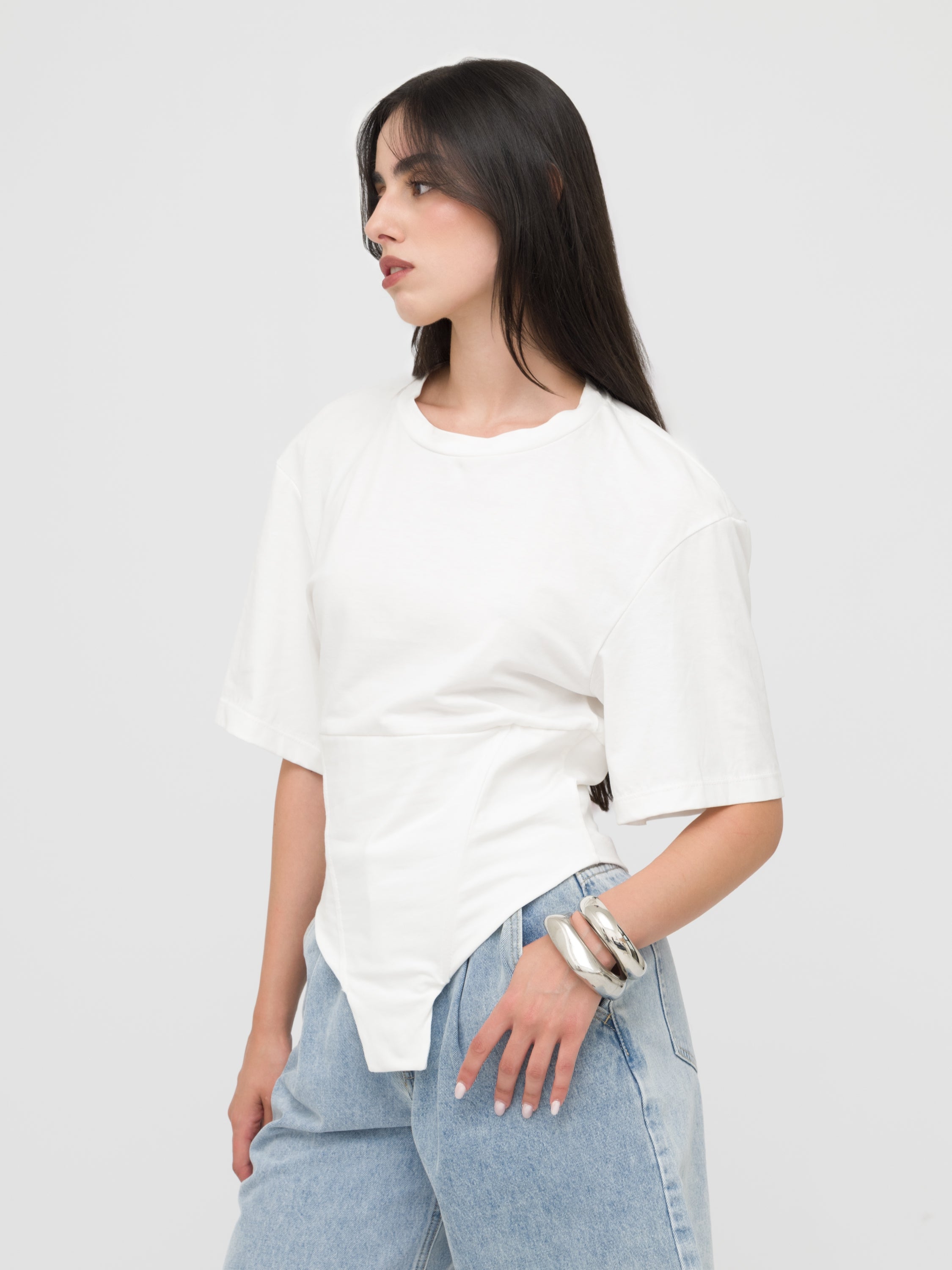 HAVEONE - top White asimmetrico