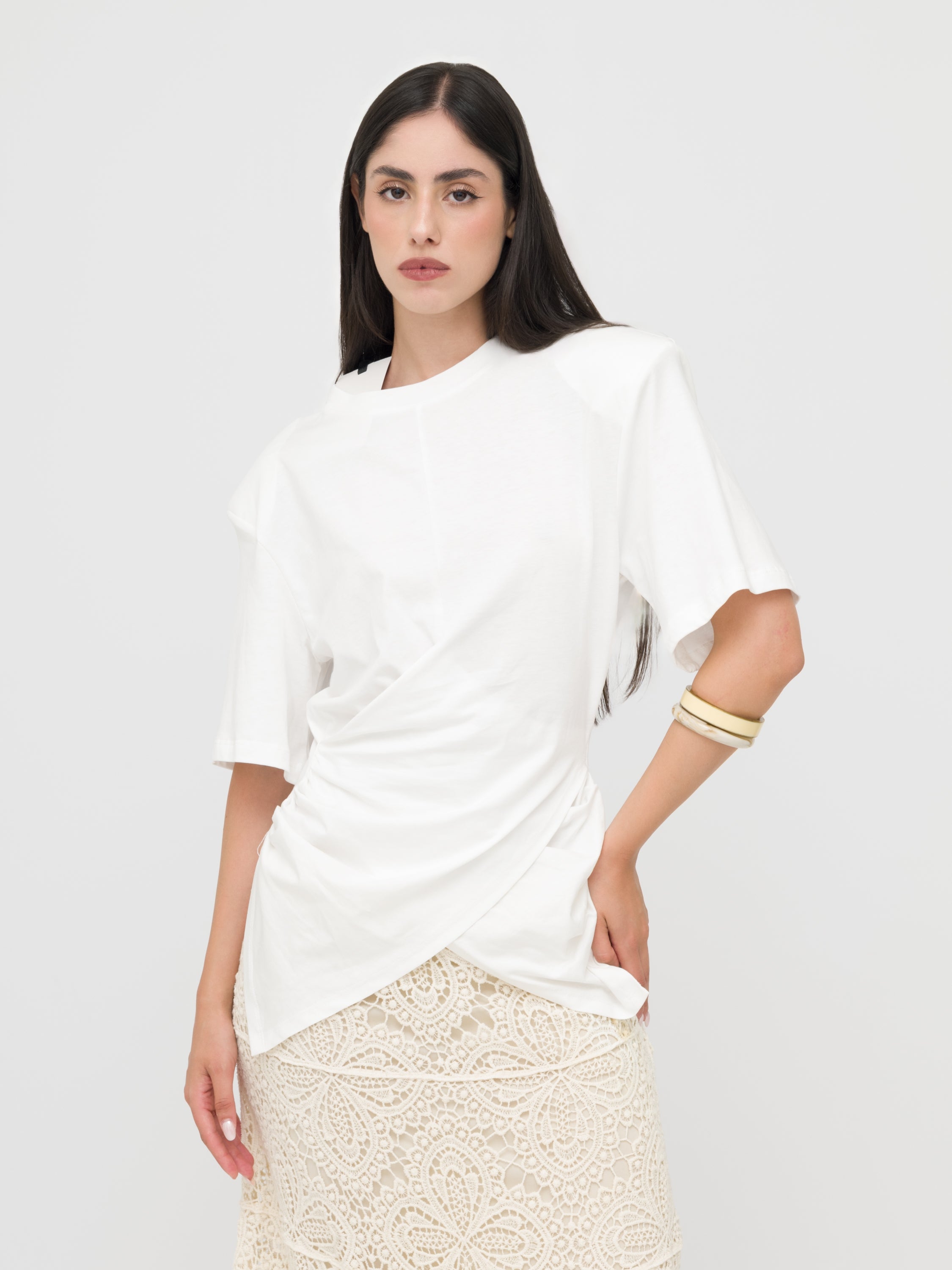 HAVEONE- top asimmetrico White