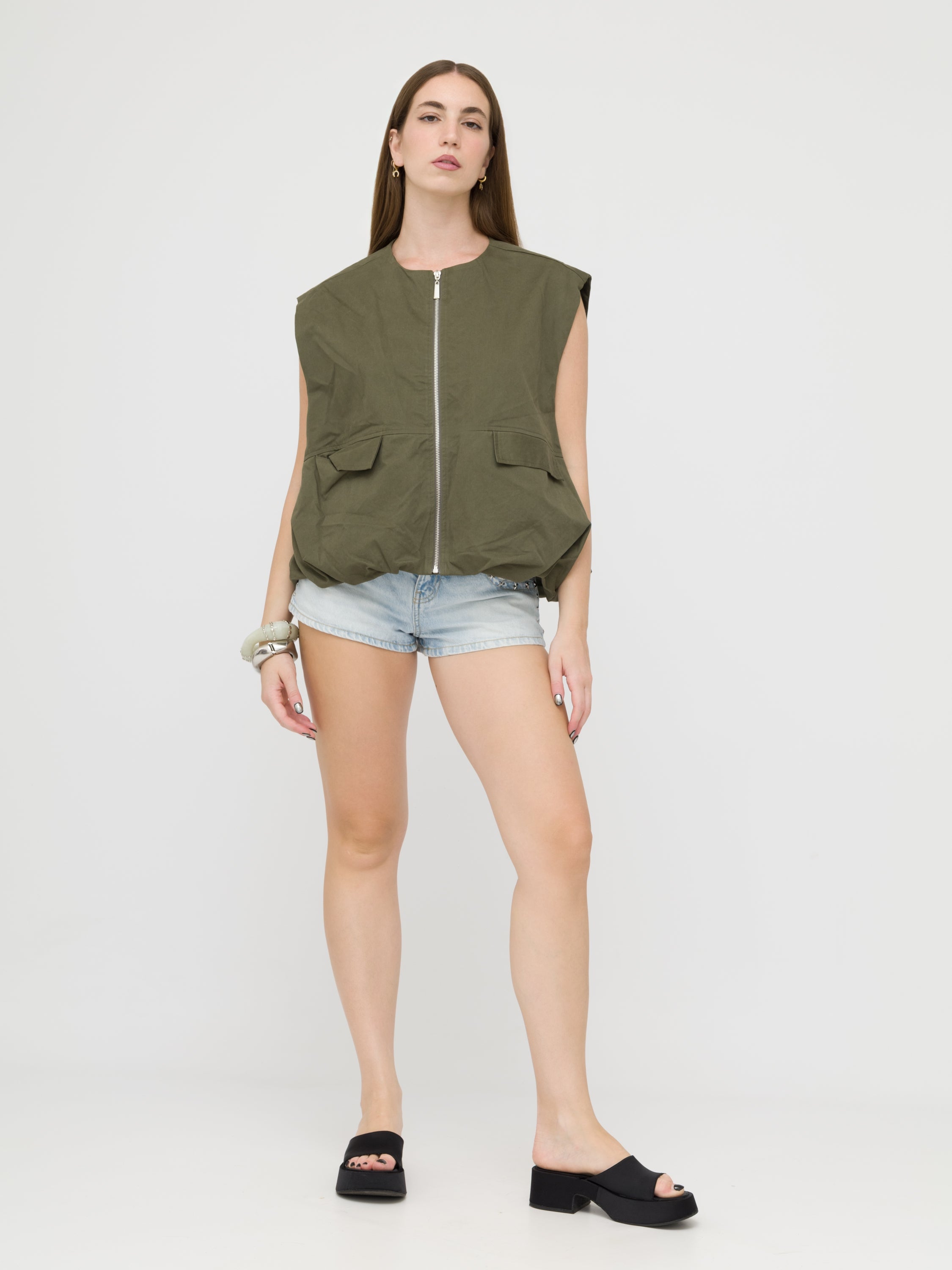 HAVEONE- gilet bomber verde militare