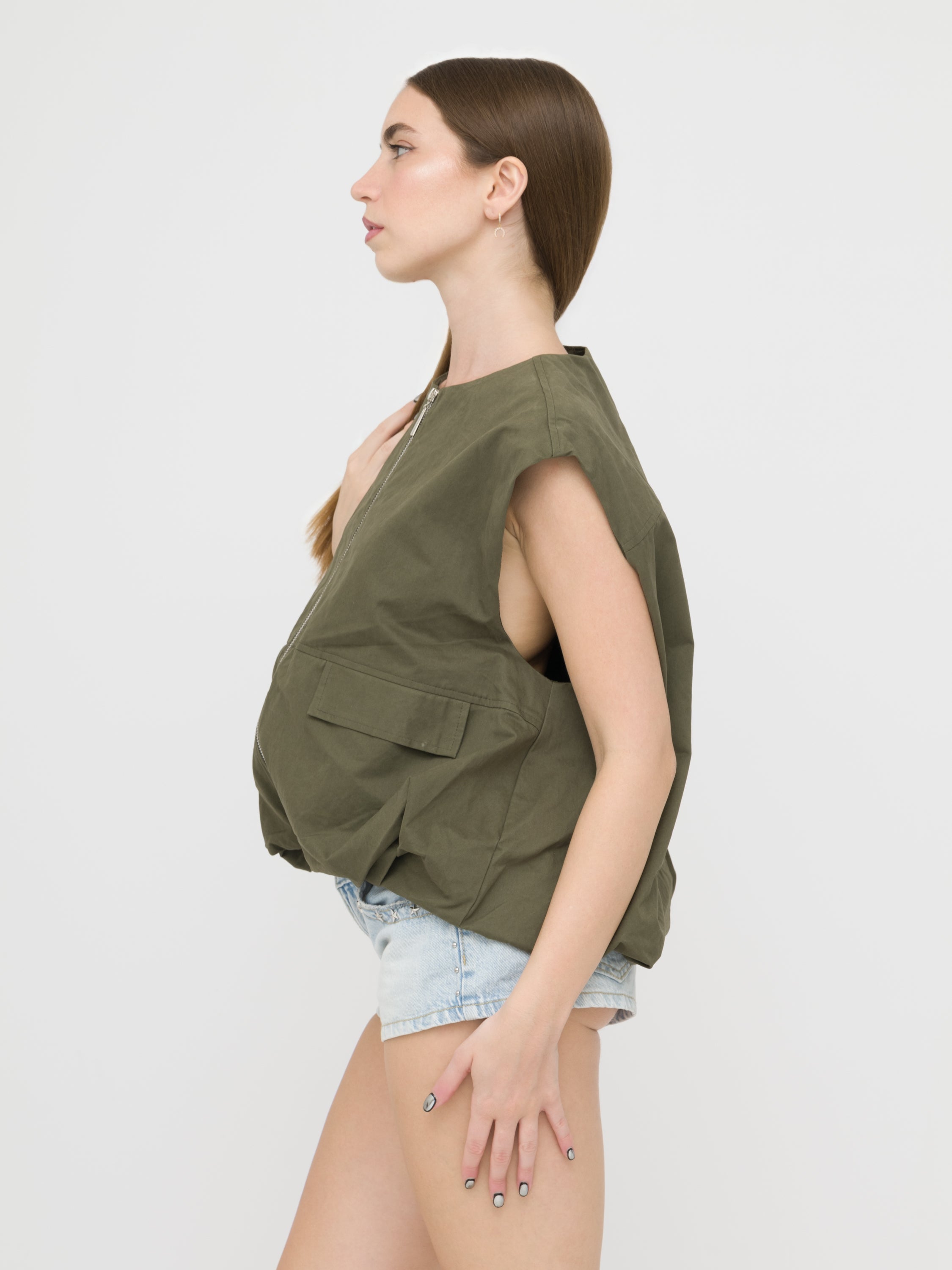 HAVEONE- gilet bomber verde militare