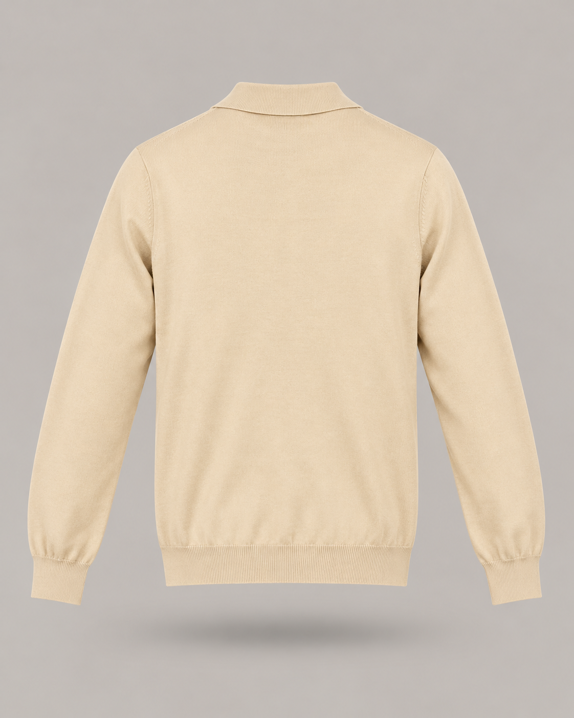 BRUNO LEONI - polo in viscosa beige con lavorazione a trecce