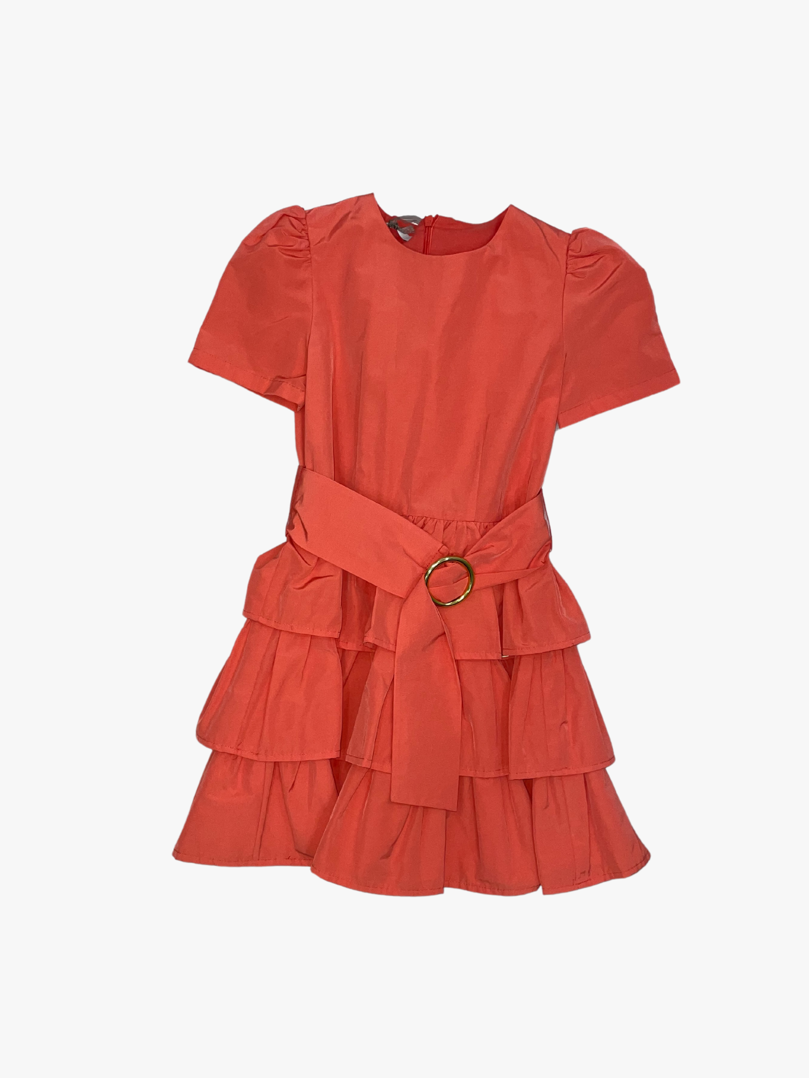 CORAL ROUCHE DRESS FOR CHILDREN