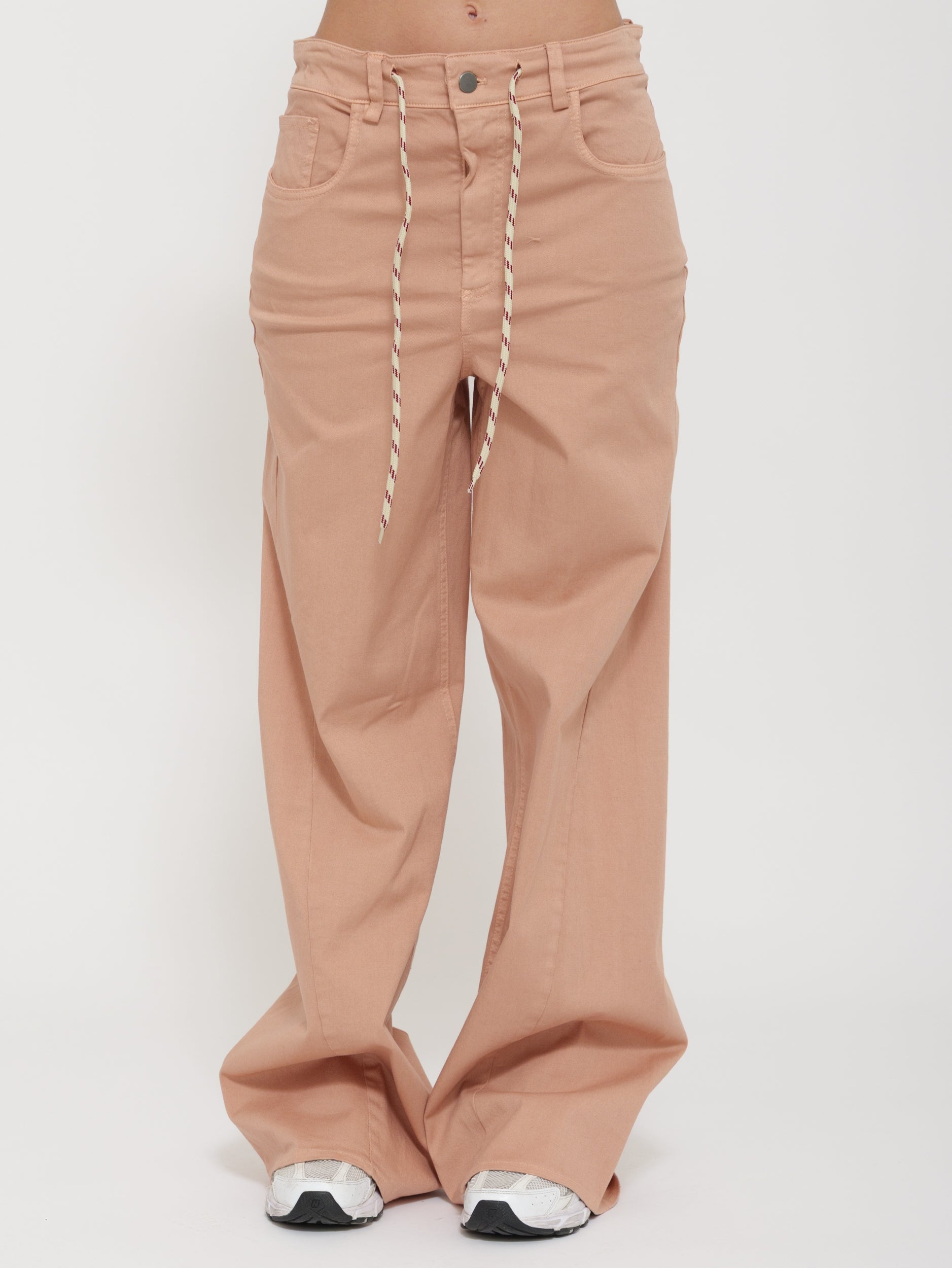 Pantalone Wide Leg Vita Alta con Coulisse