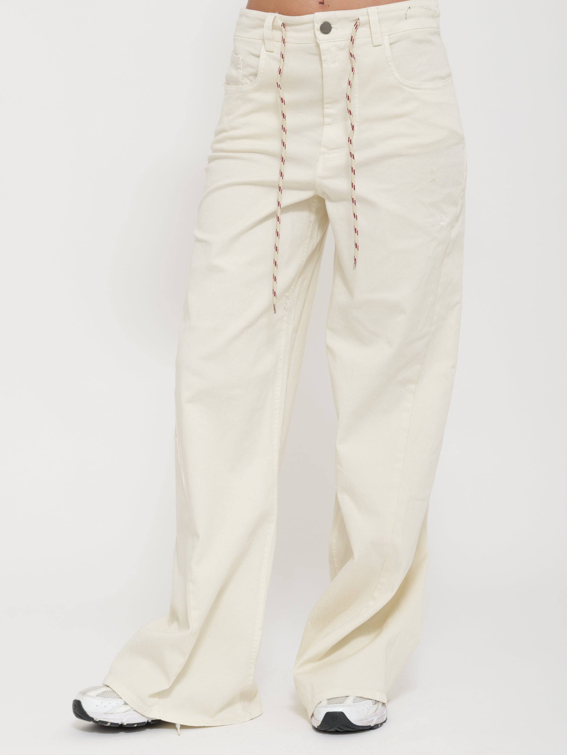 Pantalone wide leg con lacci regolabili