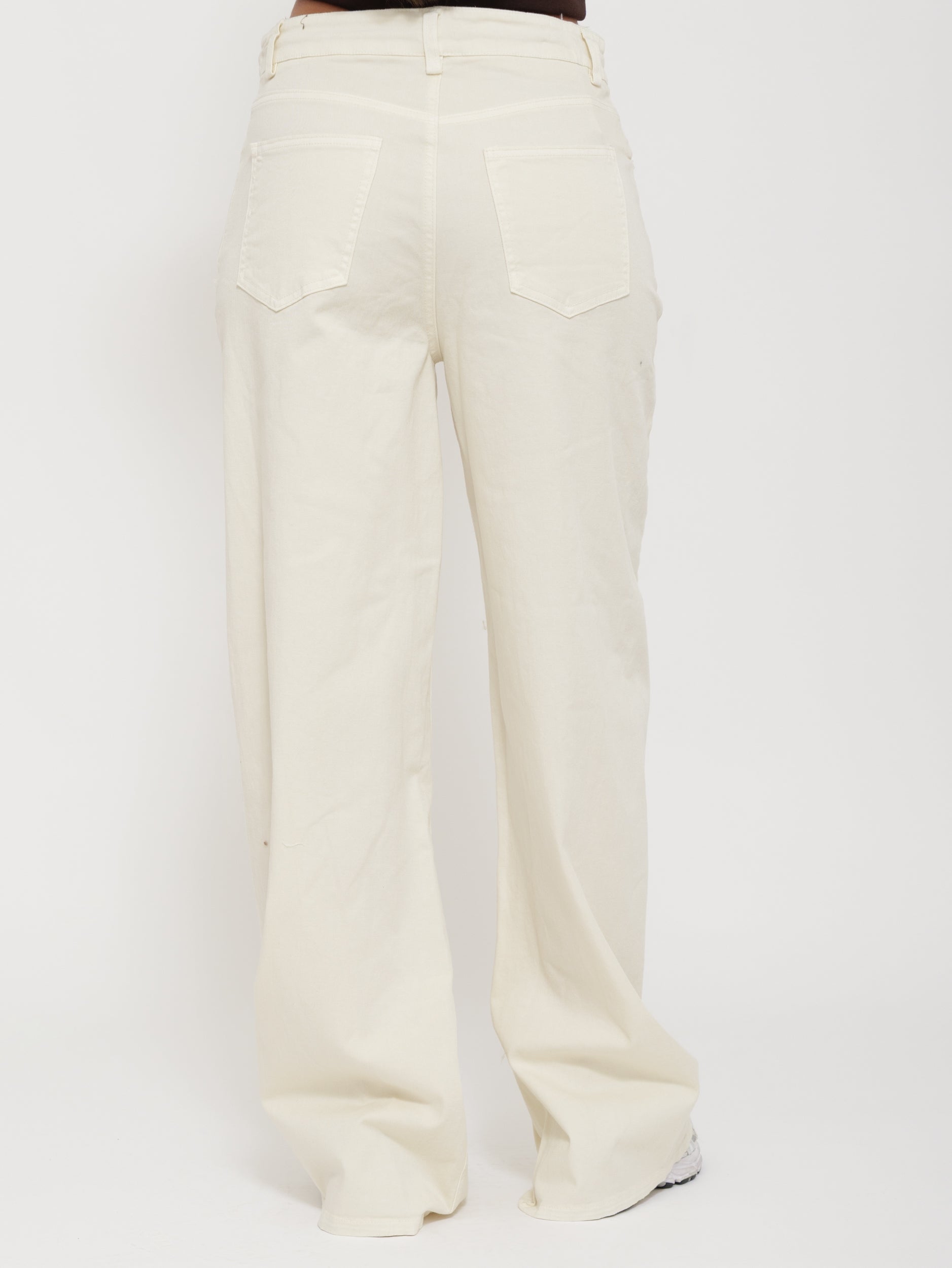 Pantalone wide leg con lacci regolabili