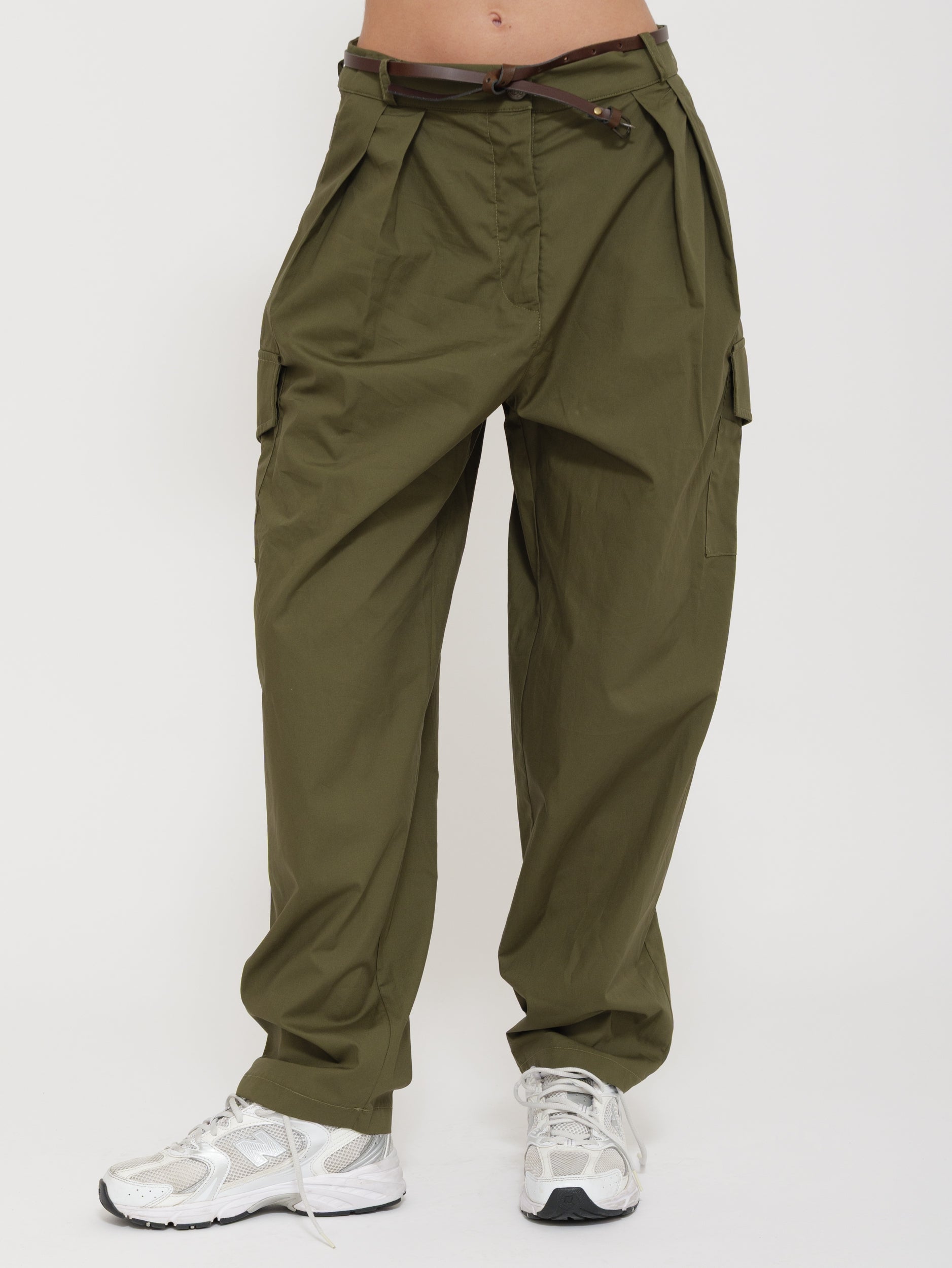 Pantalone cargo slim con cinturino