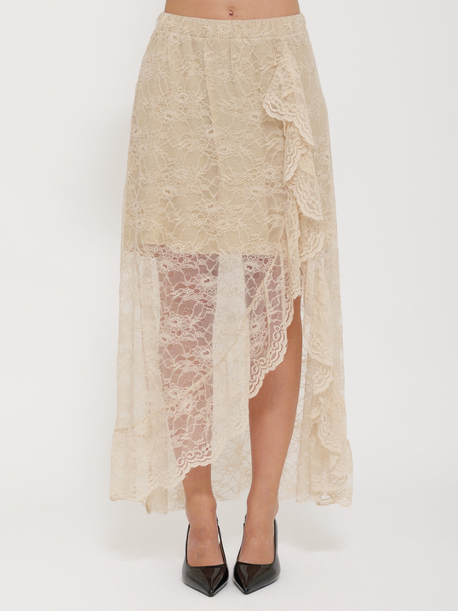Gonna lunga in pizzo con sottogonna