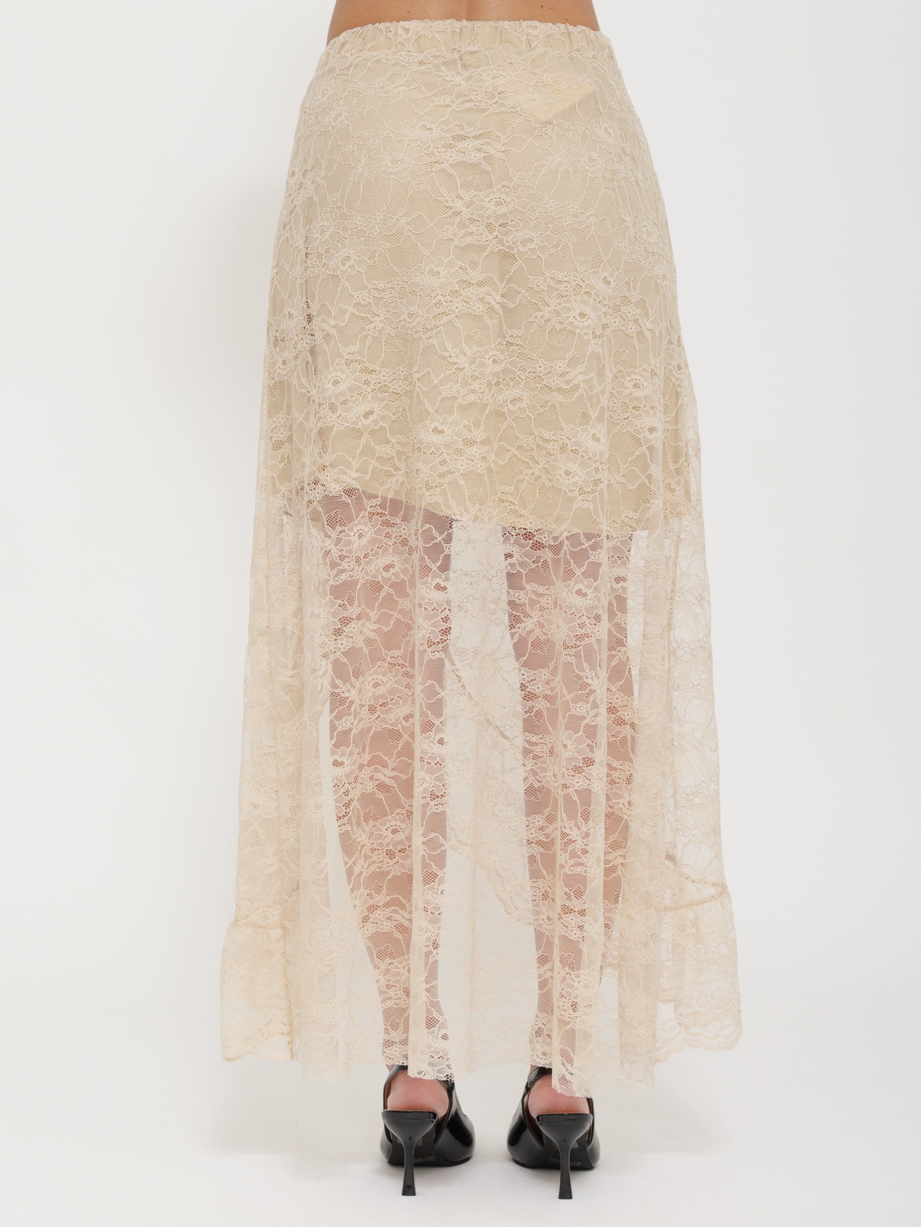 Gonna lunga in pizzo con sottogonna