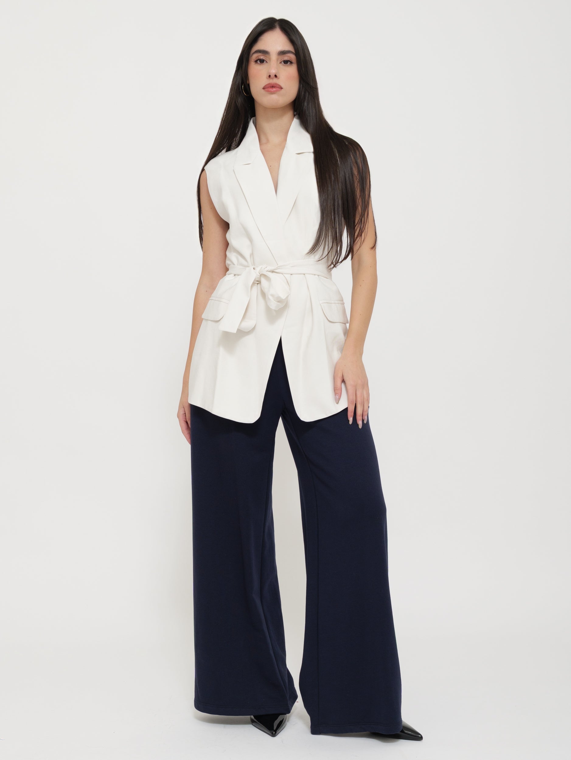 Blazer gilet strutturato con cintura in vita