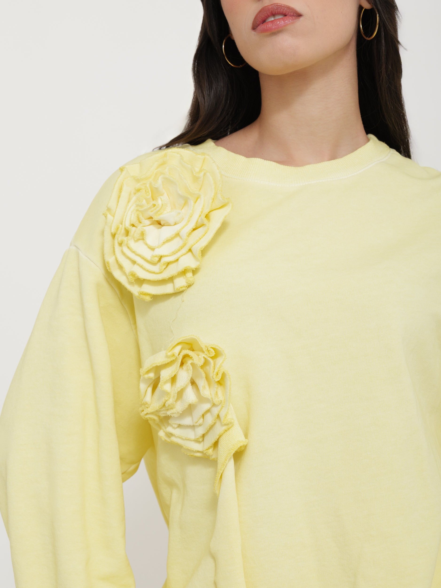 Felpa regular con fiocchi applicati