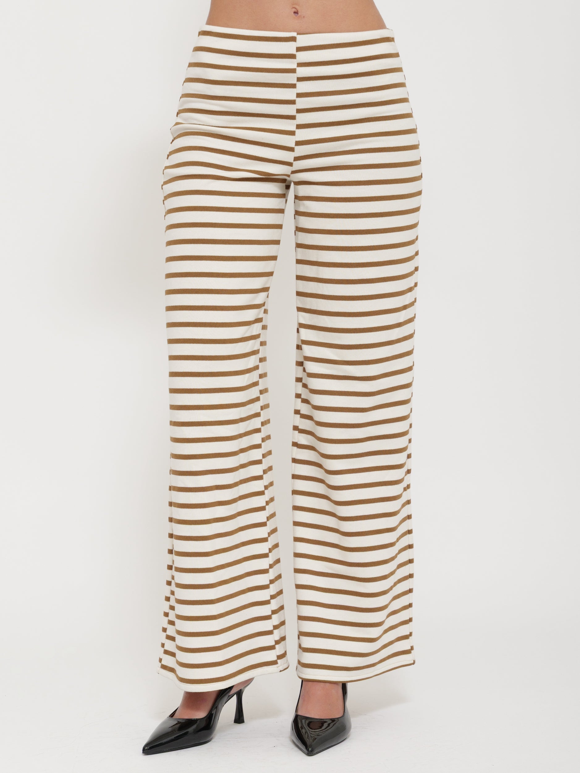 Pantalone wide leg leggero a righe