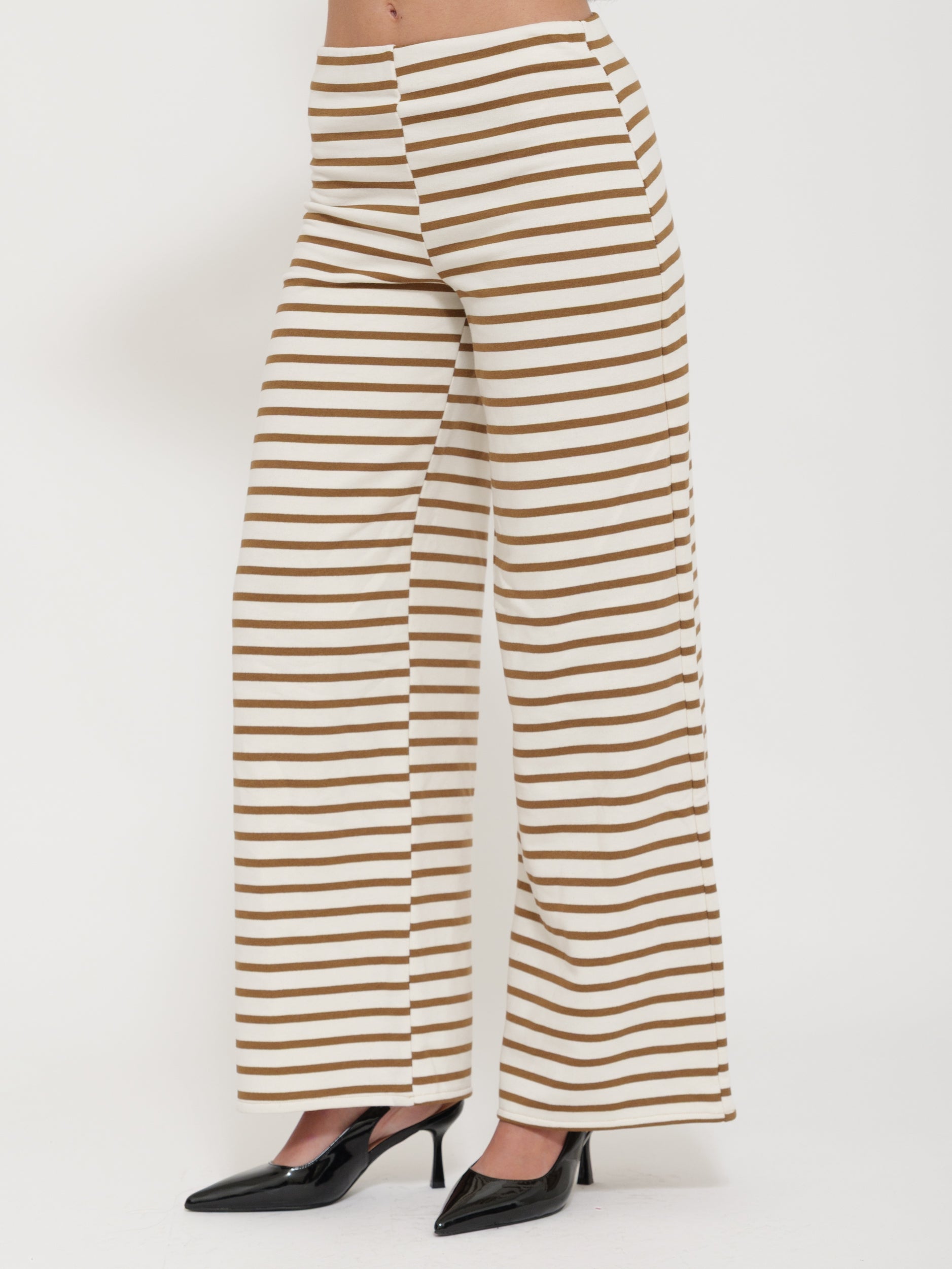 Pantalone wide leg leggero a righe