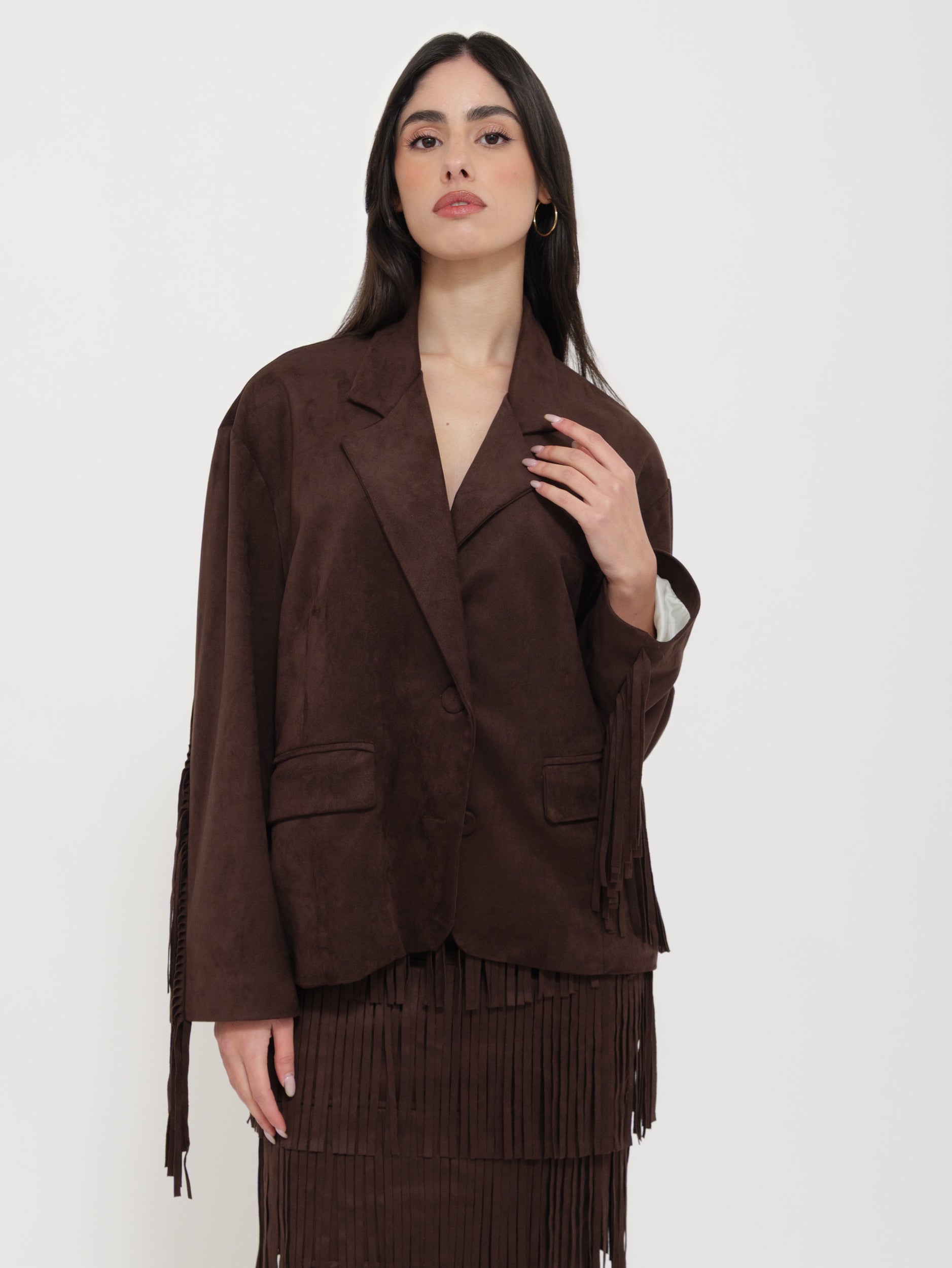 Giacca Effetto Velluto con Frange “Vedtinikita”